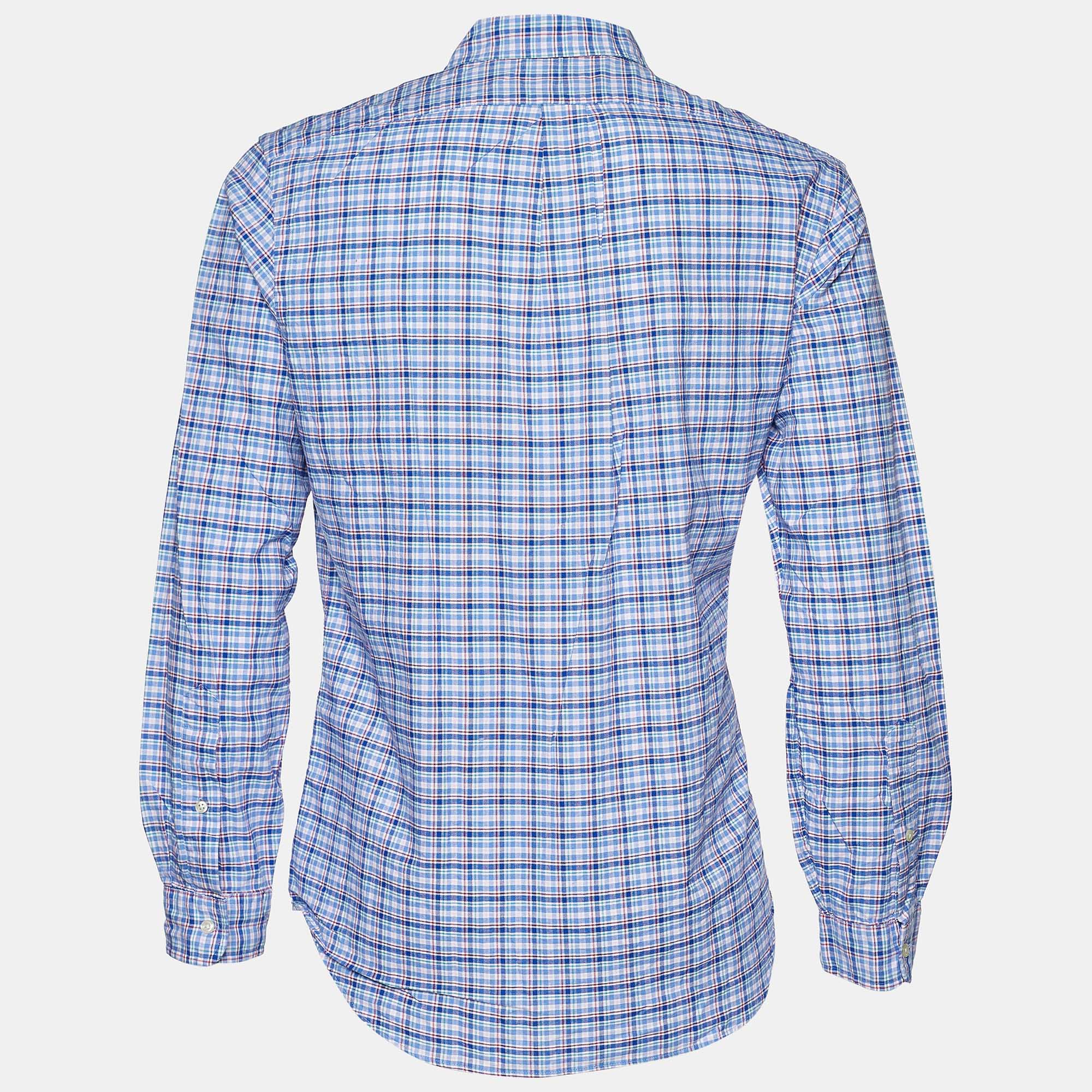 

Ralph Lauren Blue Plaid Oxford Button Down Shirt