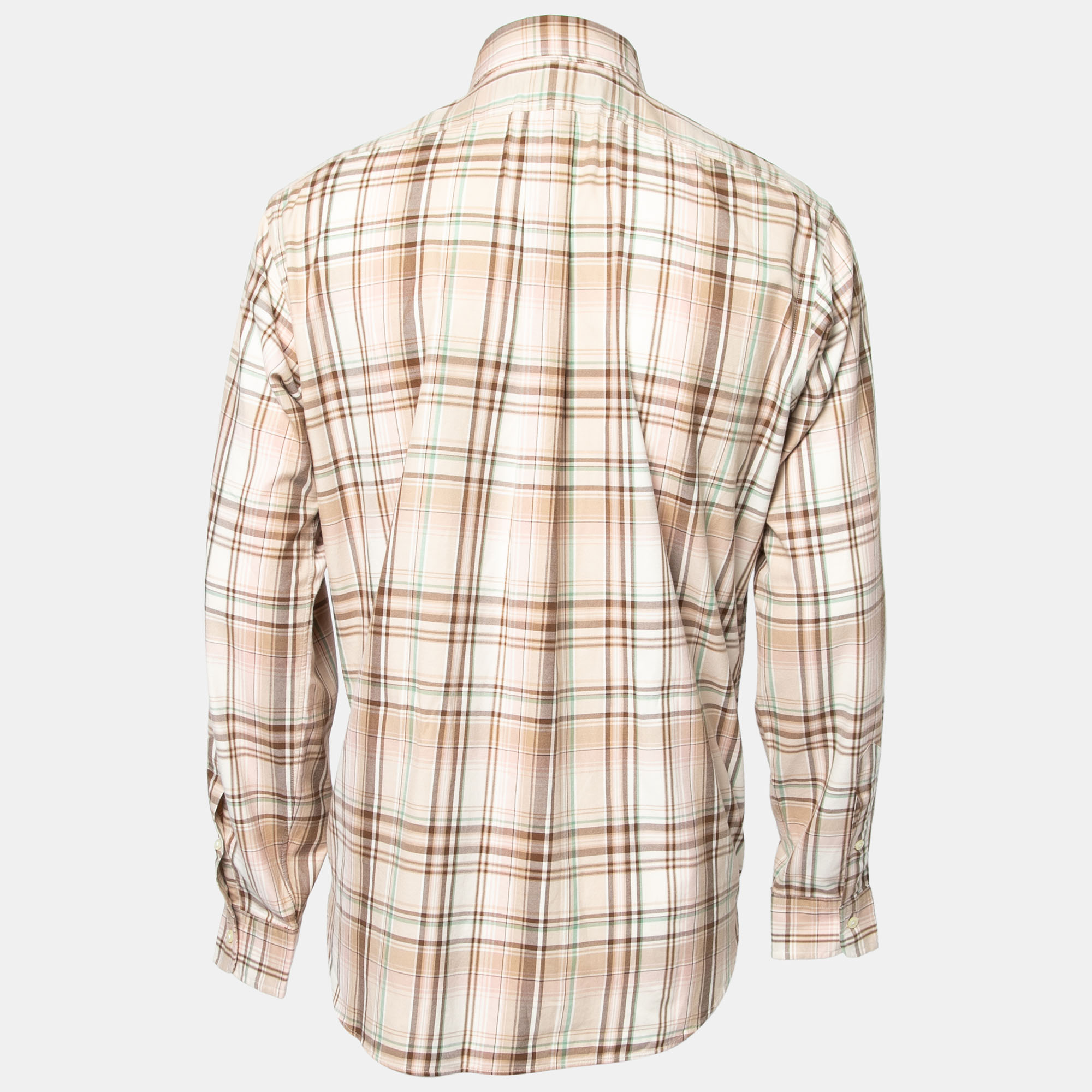 

Ralph Lauren Beige Checked Cotton Button Front Classic Fit Shirt