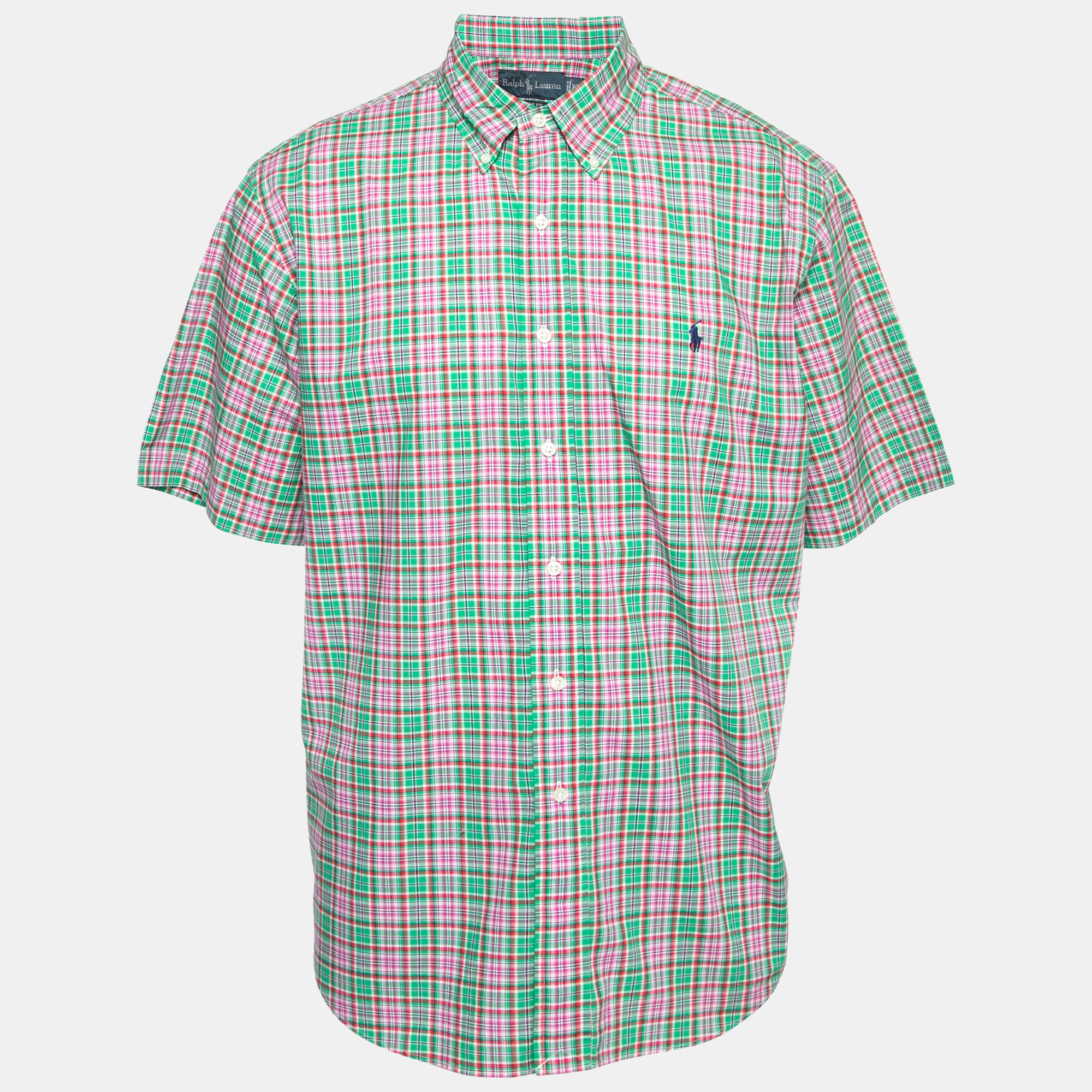 

Ralph Lauren Green & Pink Checked Cotton Classic Fit Shirt