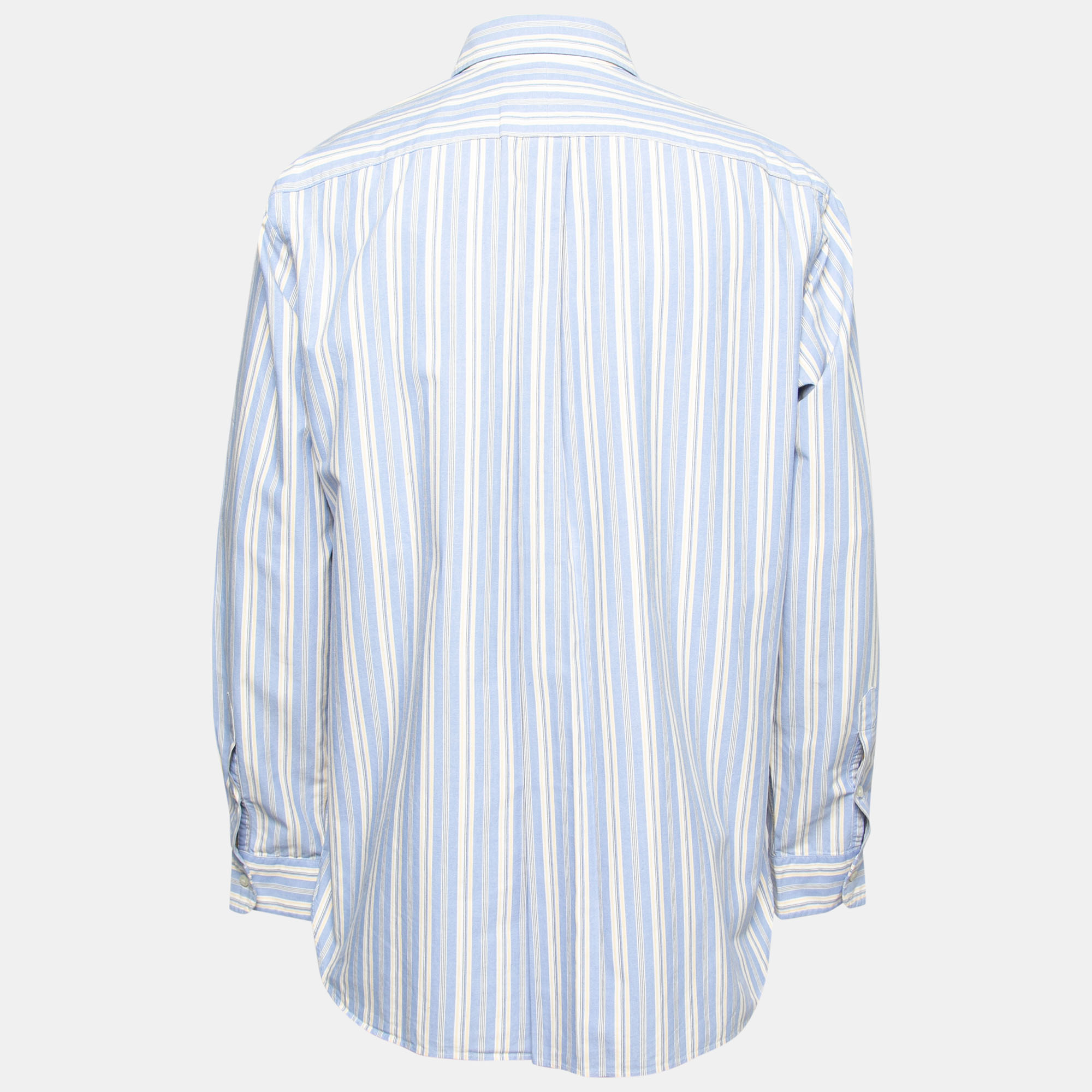 

Ralph Lauren Blue Striped Cotton Button Down Classic Fit Shirt