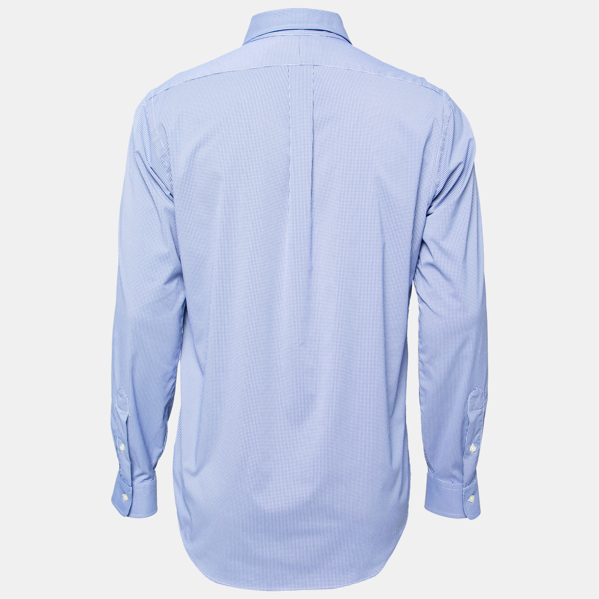 

Ralph Lauren Blue Check Print Synthetic Classic Fit Performance Shirt
