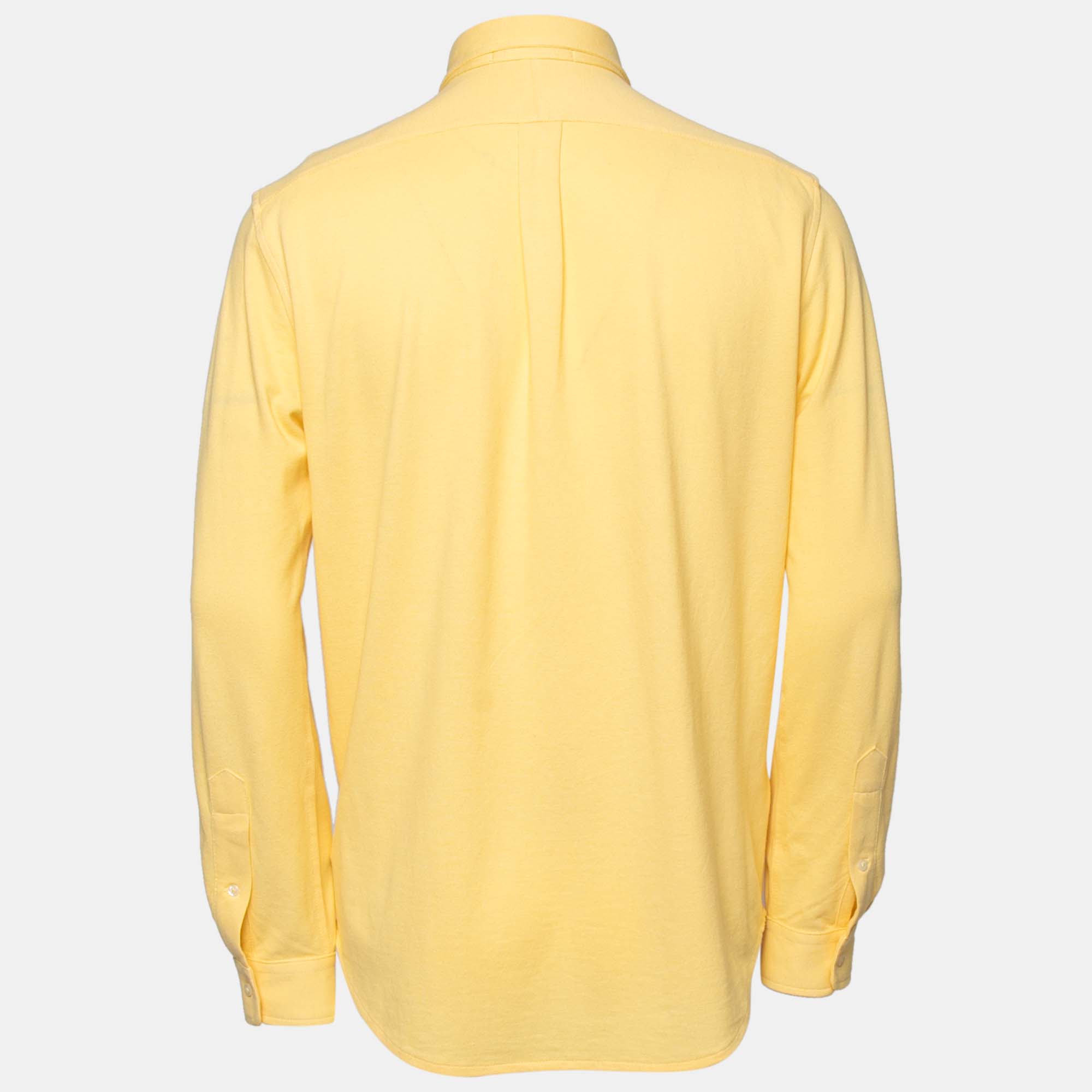 

Ralph Lauren Yellow Featherweight Mesh Cotton Long Sleeve Polo Shirt