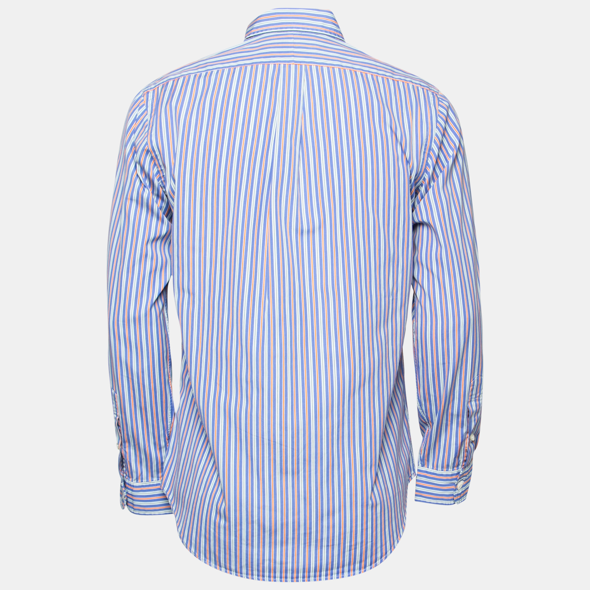 

Ralph Lauren Blue Striped 120's Poplin Button Down Shirt