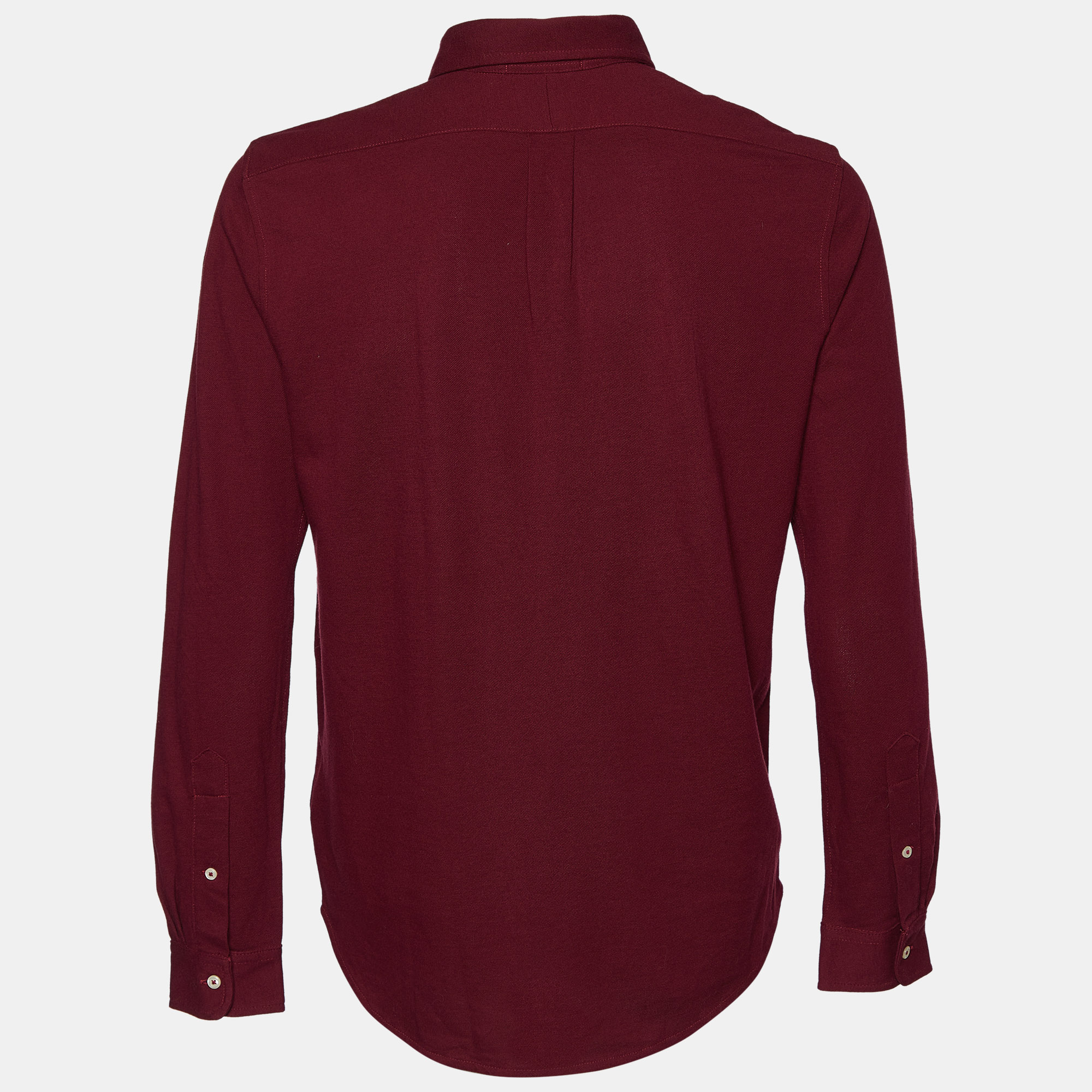 

Ralph Lauren Burgundy Featherweight Cotton Mesh Button Front Shirt