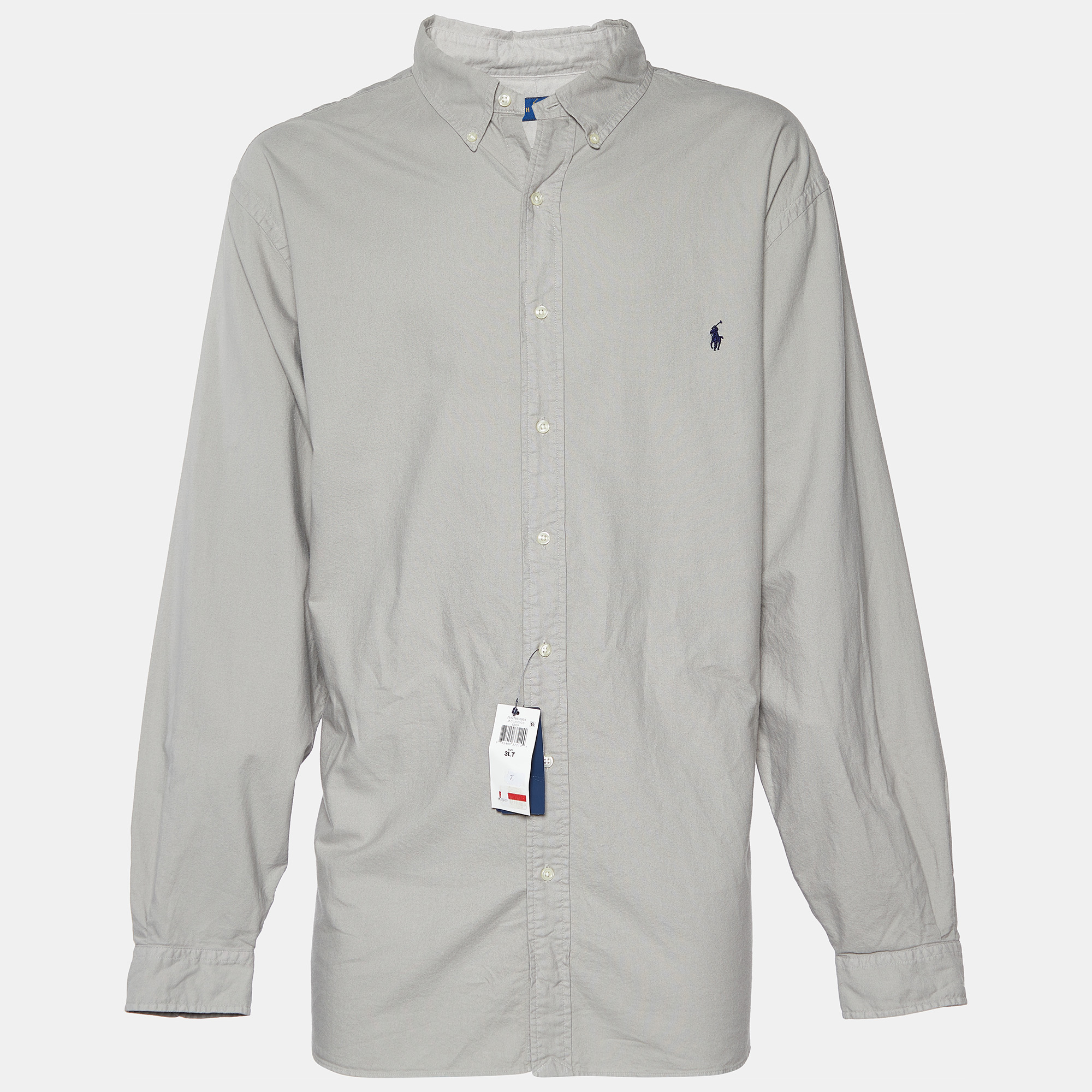Pre-owned Ralph Lauren Chalk Grey Cotton Button Front Shirt 3xl