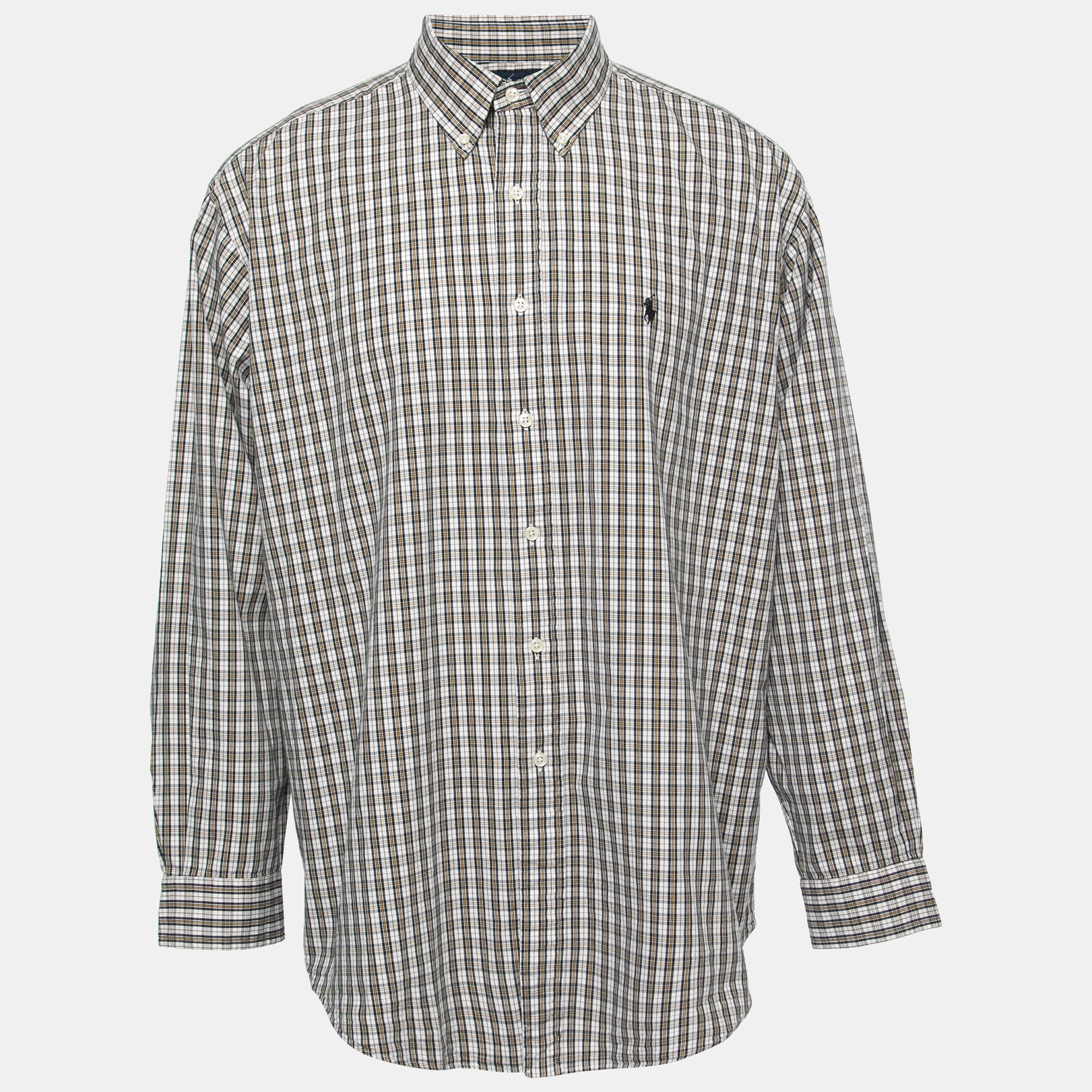 

Ralph Lauren White/Yellow Checked Cotton Button Down Blake Shirt