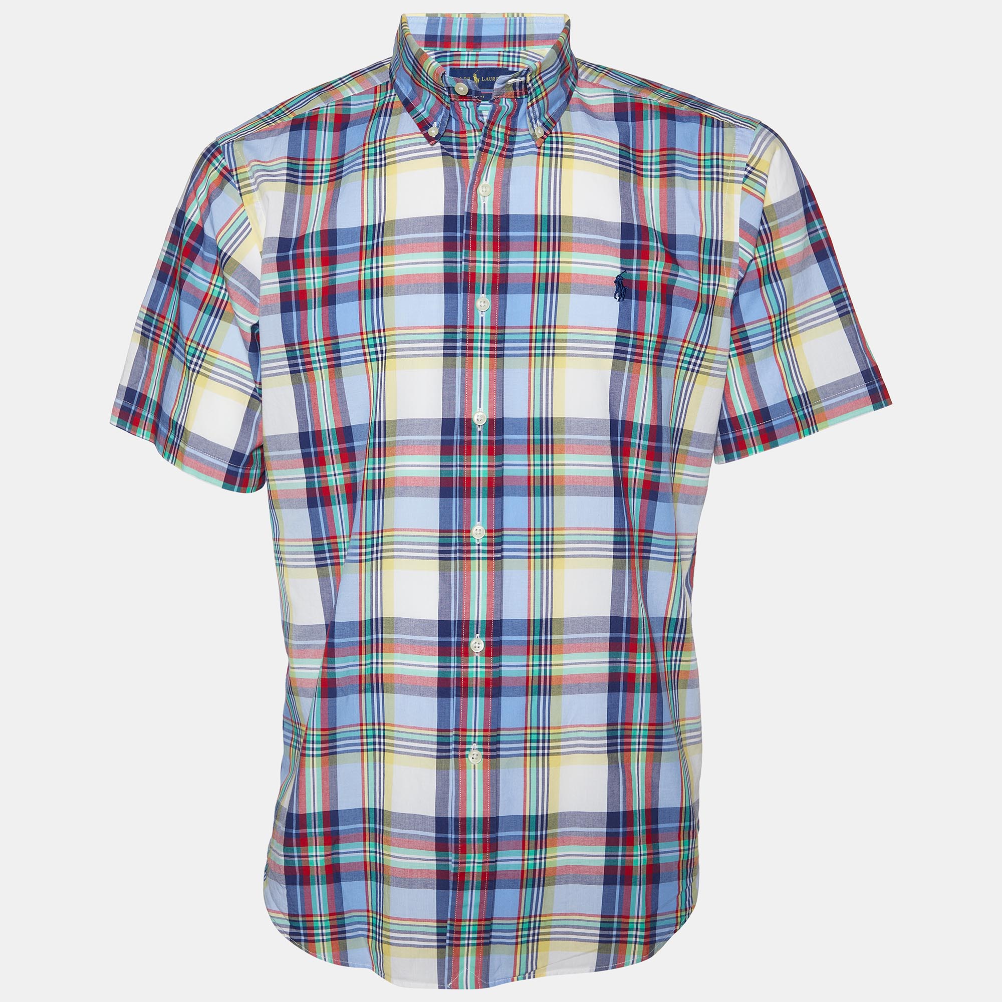 

Ralph Lauren Muliticolor Cotton Checkered Half Sleeve Shirt M, Multicolor