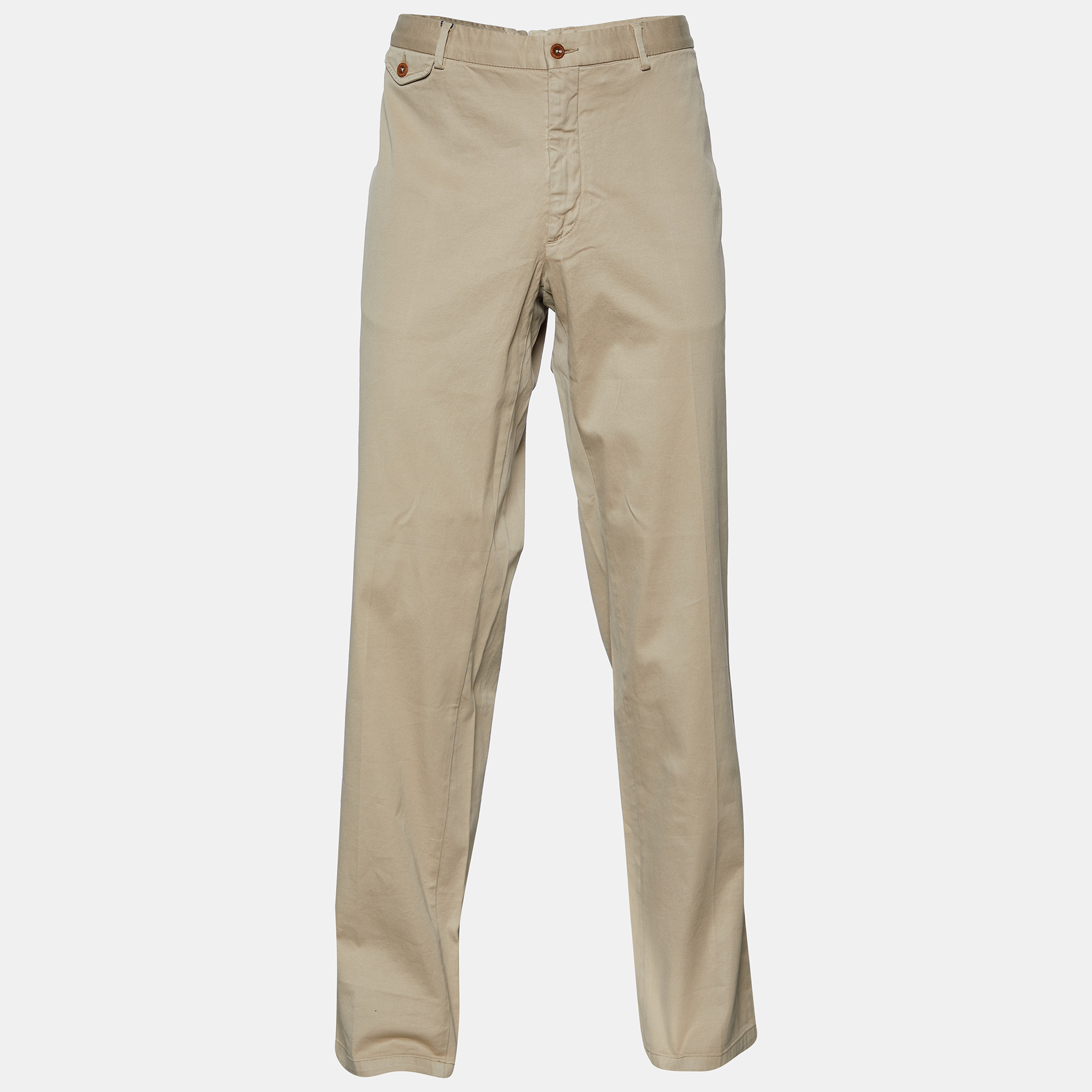 Pre-owned Ralph Lauren Polo  Beige Cotton Straight Leg Trousers Xxl