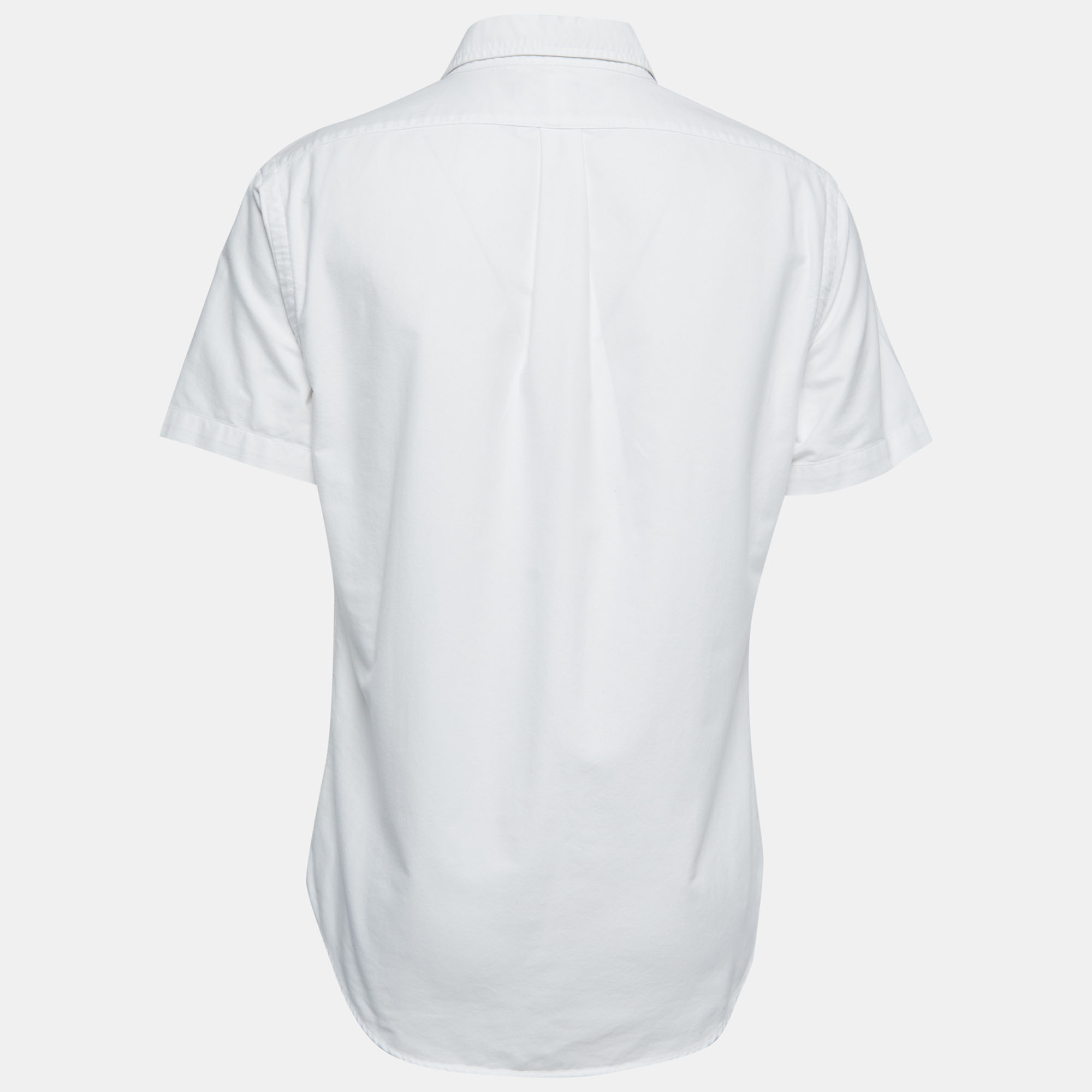 

Ralph Lauren White Cotton Button Down Half Sleeve Slim Fit Shirt