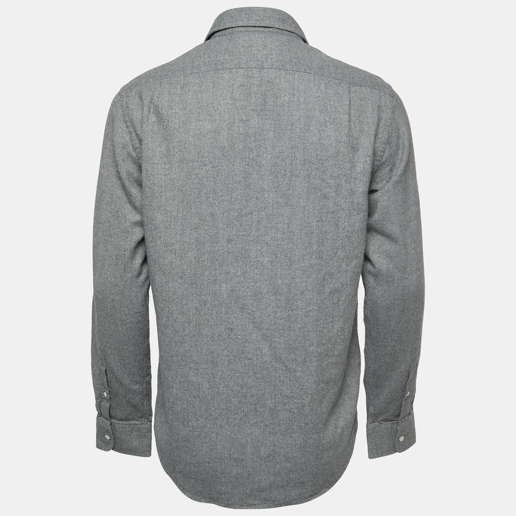 

Ralph Lauren Grey Brushed Cotton Buttoned Full Sleeve Shirt