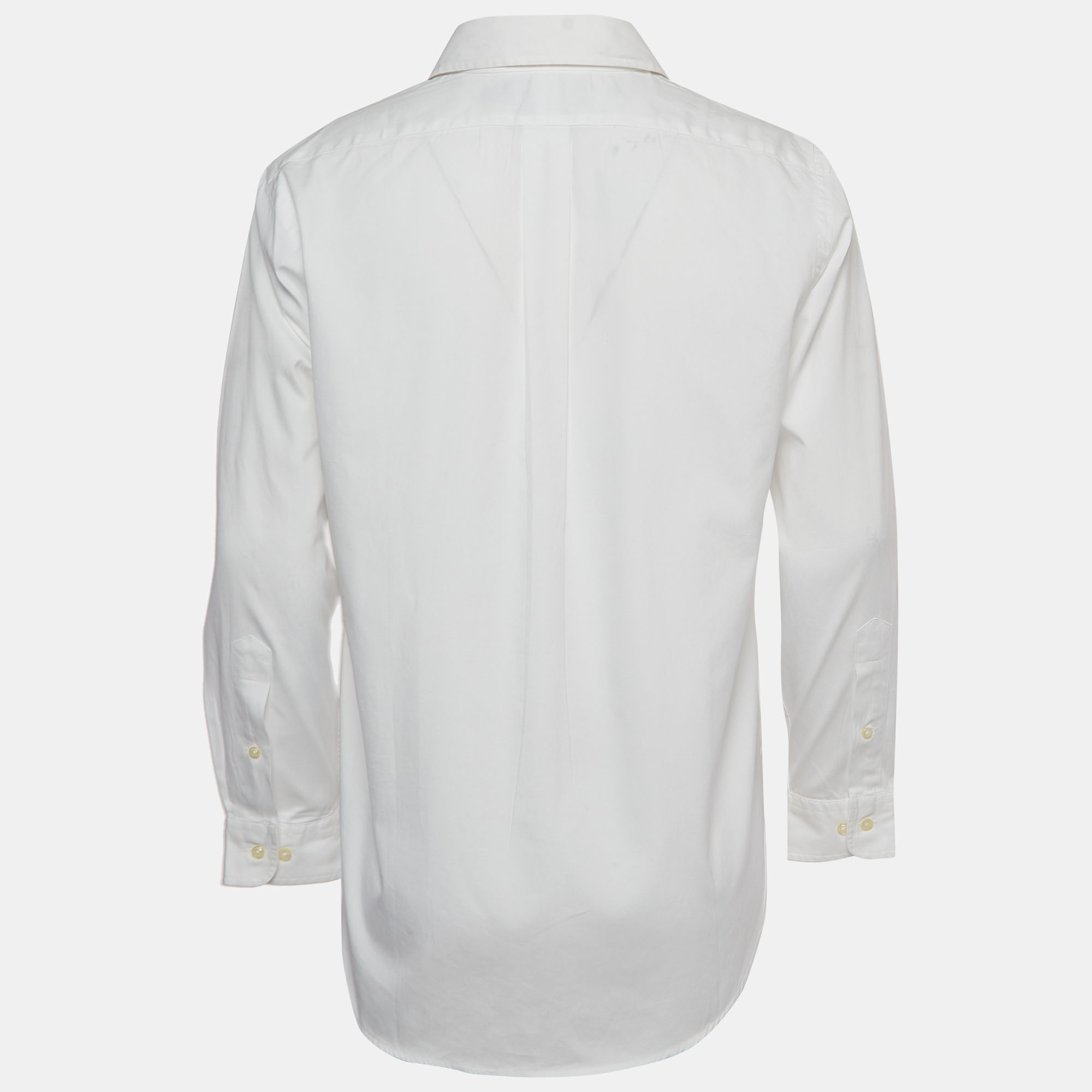

Ralph Lauren White Logo Embroidered Cotton Button Down Shirt