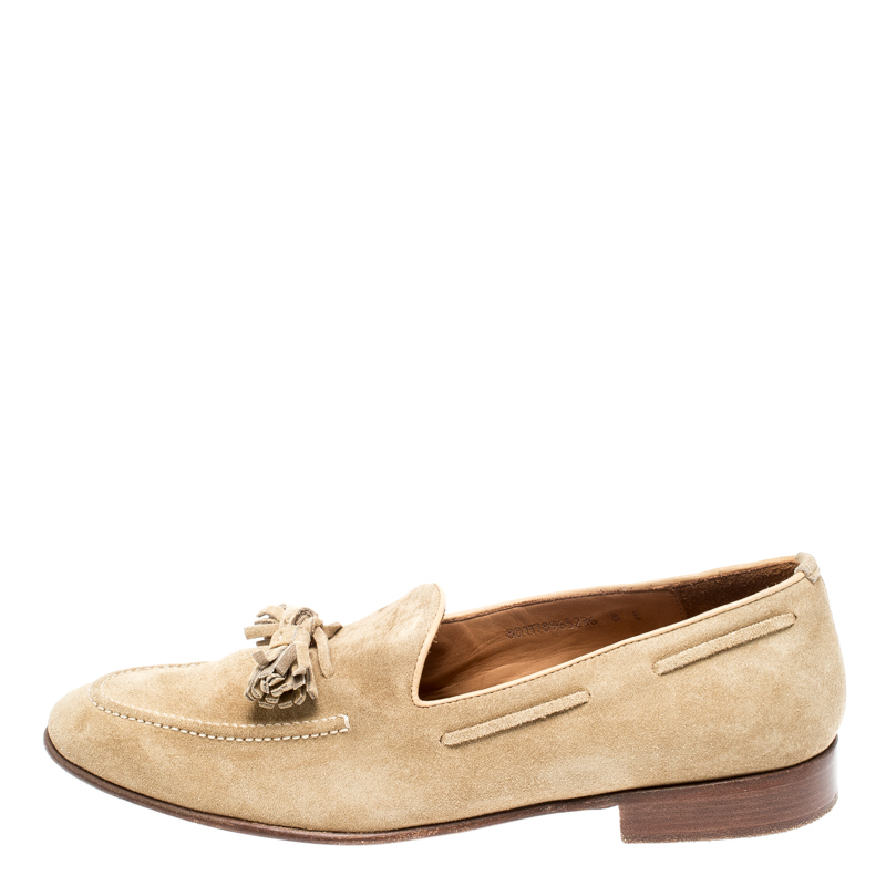 

Ralph Lauren Beige Suede Shanley Tassel Loafers Size