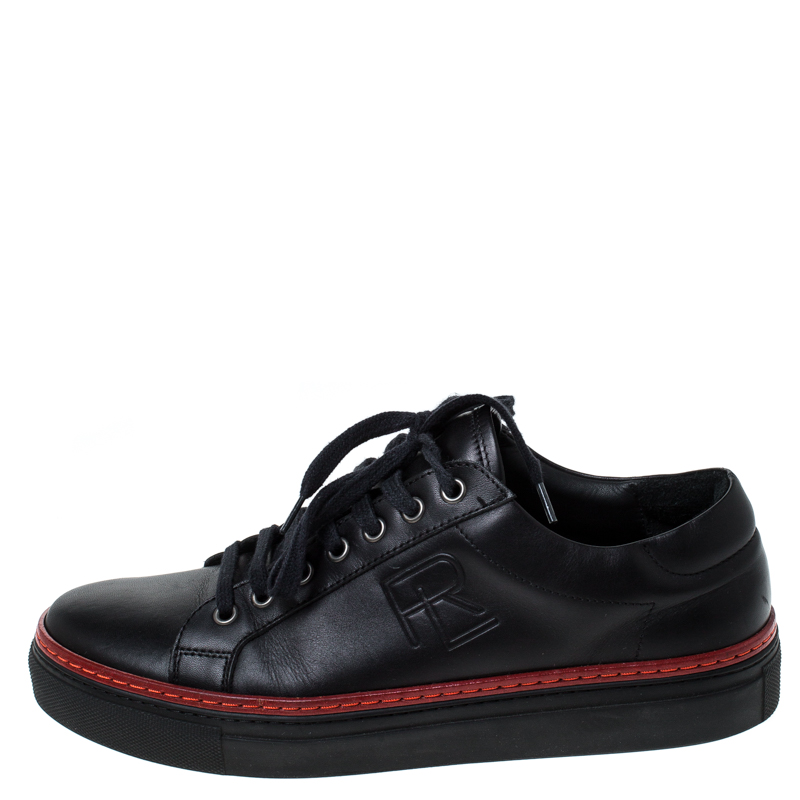 

Ralph Lauren Black Leather Lace Up Sneakers Size