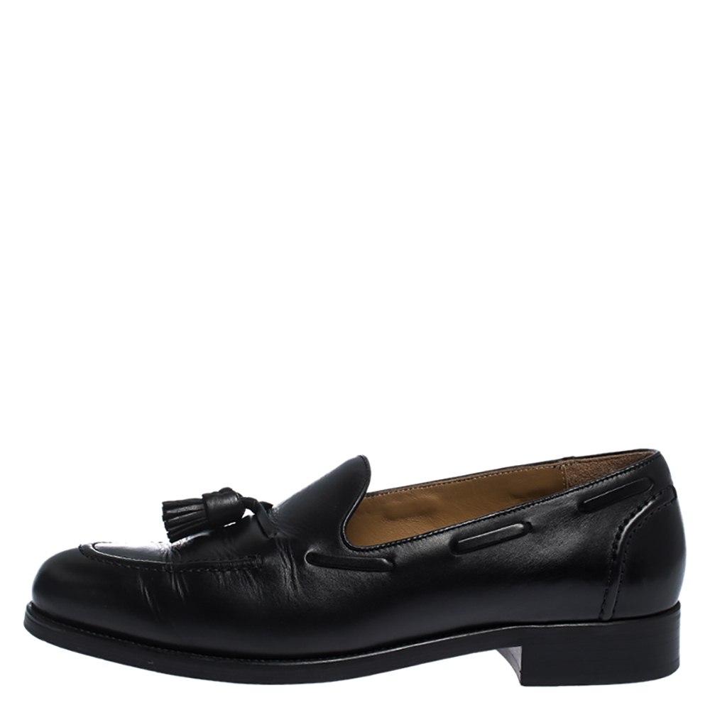 

Ralph Lauren Black Leather Tassel Detail Loafers Size