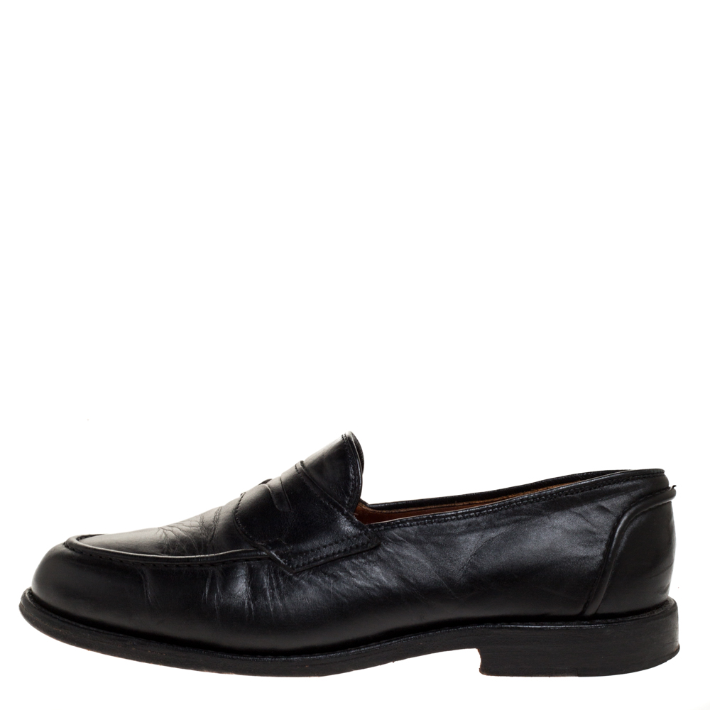 

Ralph Lauren Black Leather Penny Slip On Loafers Size