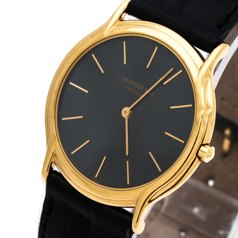 Raymond Weil Black Gold Plated 210 Vintage Men's Wristwatch 32 mm ...