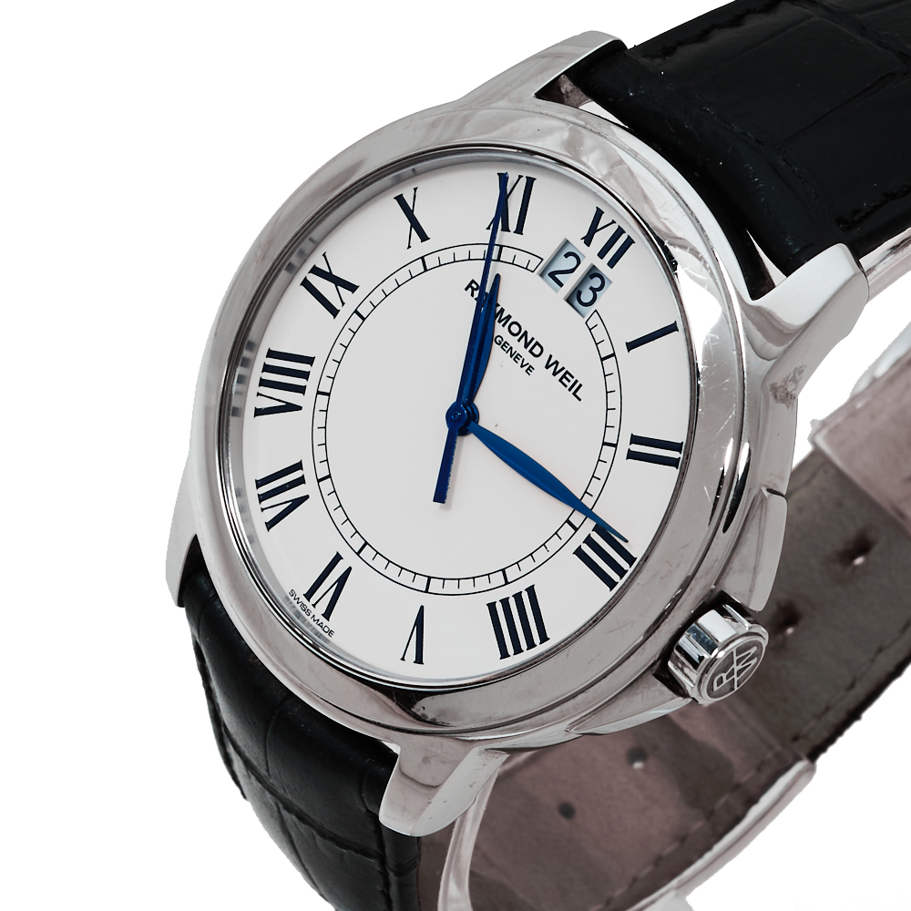 

Raymond Weil White Stainless Steel & Leather Tradition