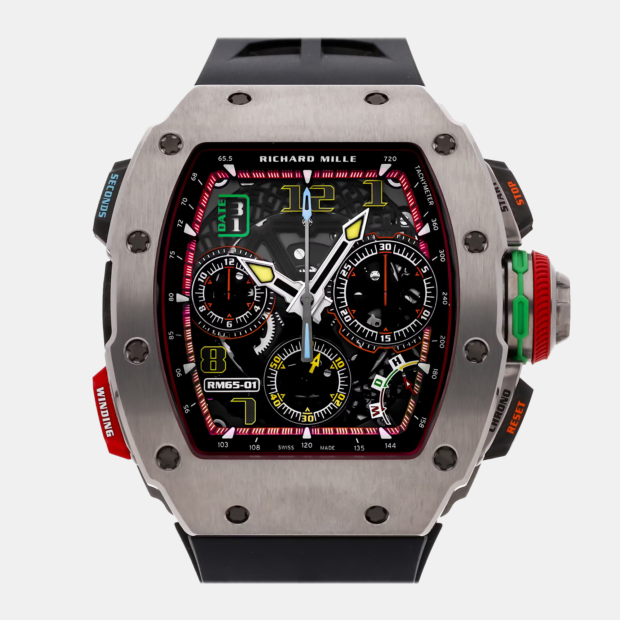 

Pre-Owned Richard Mille RM 65-01 Chronograph RM65-01 TI, Transparent