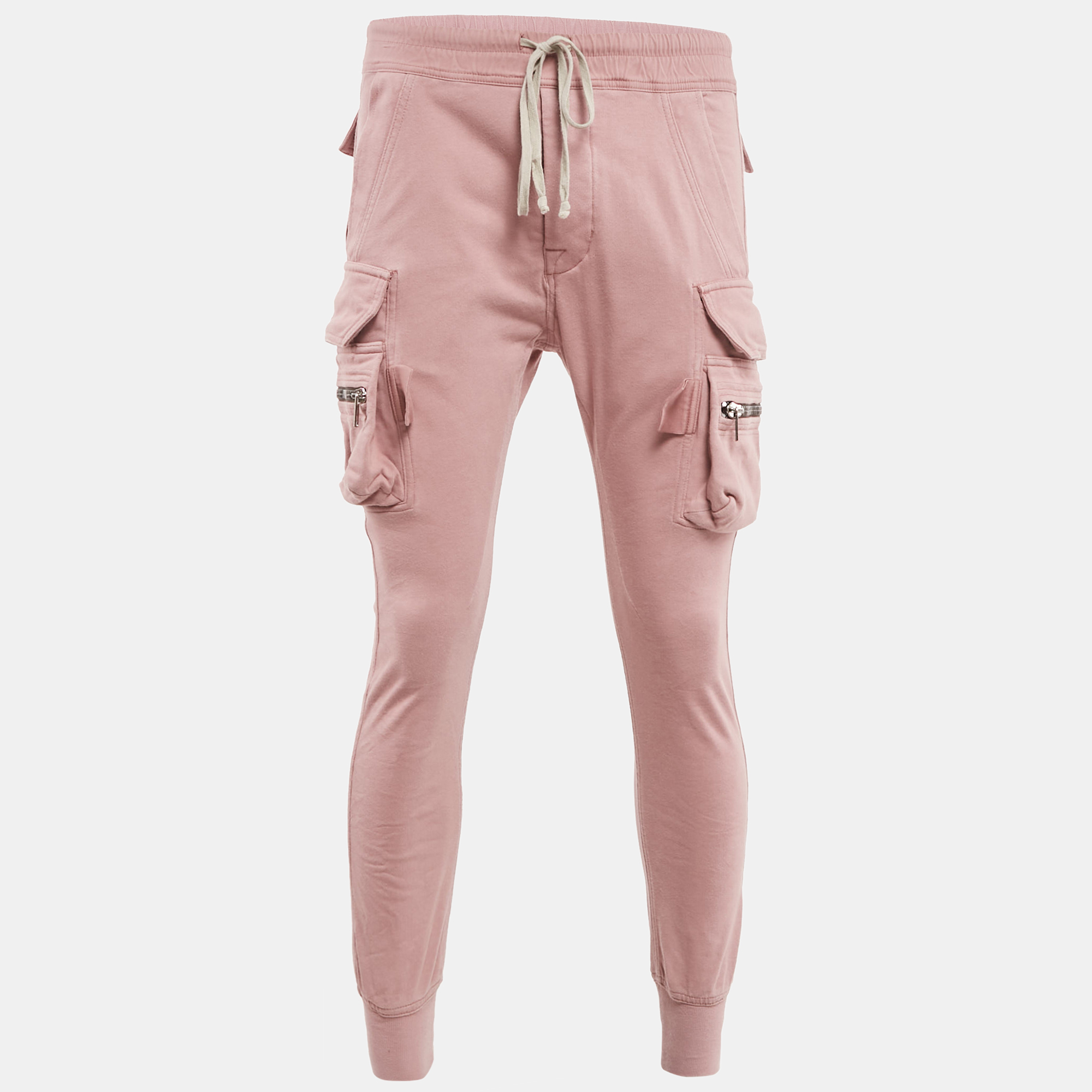 

Rick Owens Pink Cotton Knit Mastodon Cargo Pants M