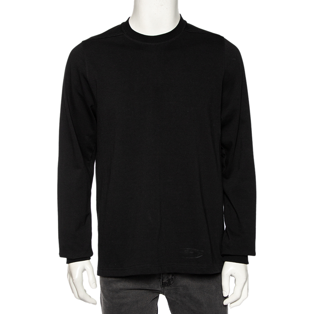 Black Knit Vega Combo Long Sleeve Crewneck Sweatshirt