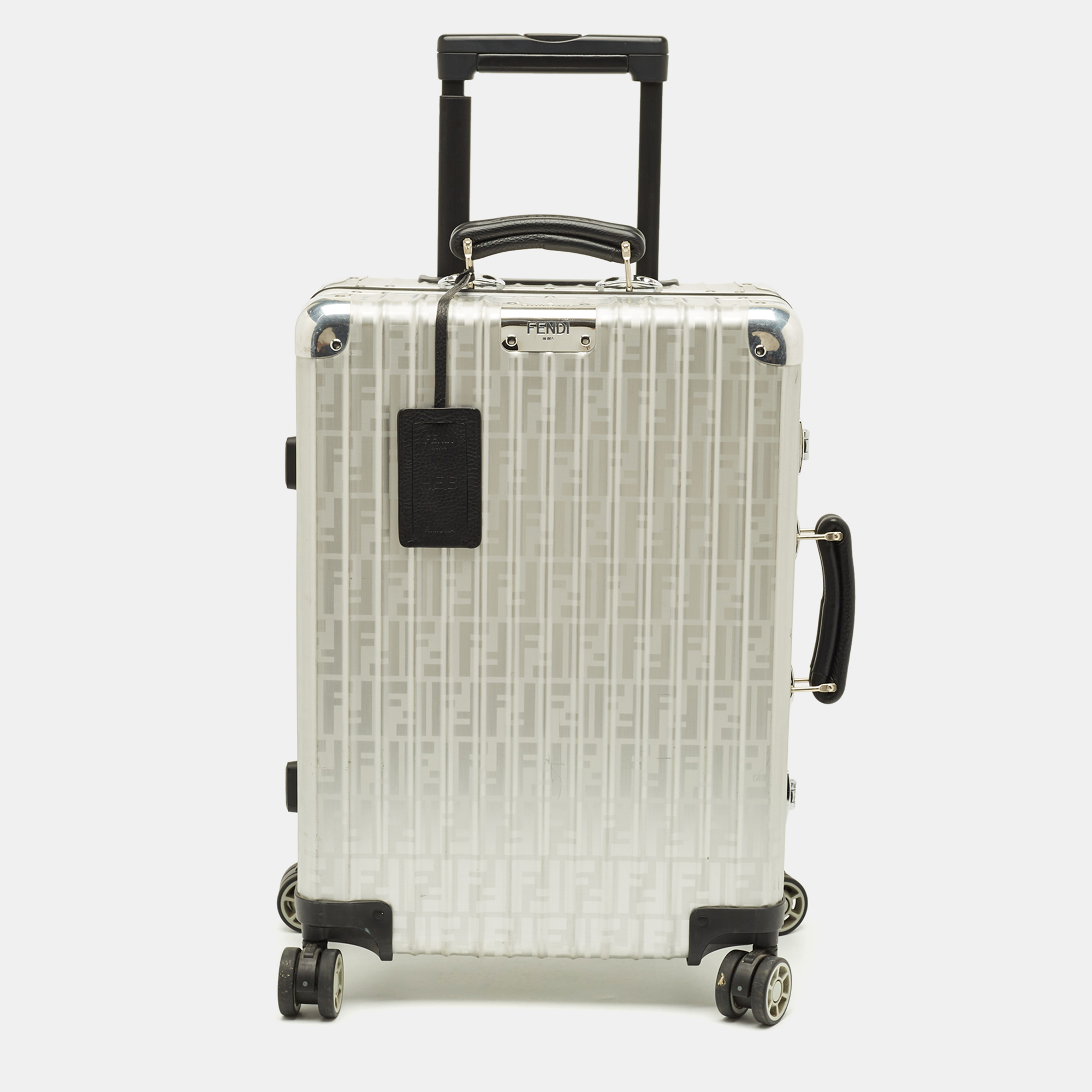 

Rimowa x Fendi Grey FF Aluminium Trolley Cabin Suitcase