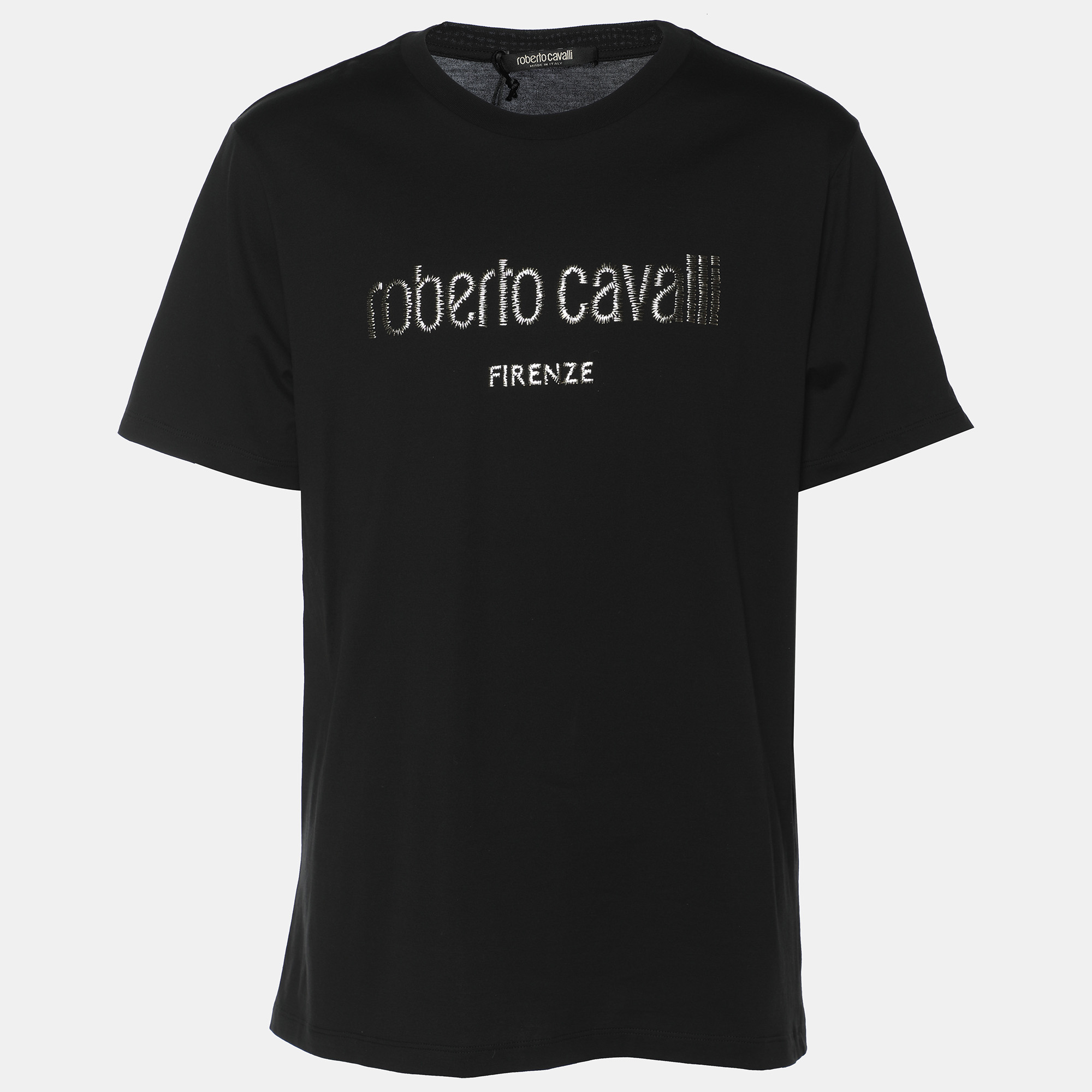 

Robert Cavalli Black Jersey Logo T-Shirt XL