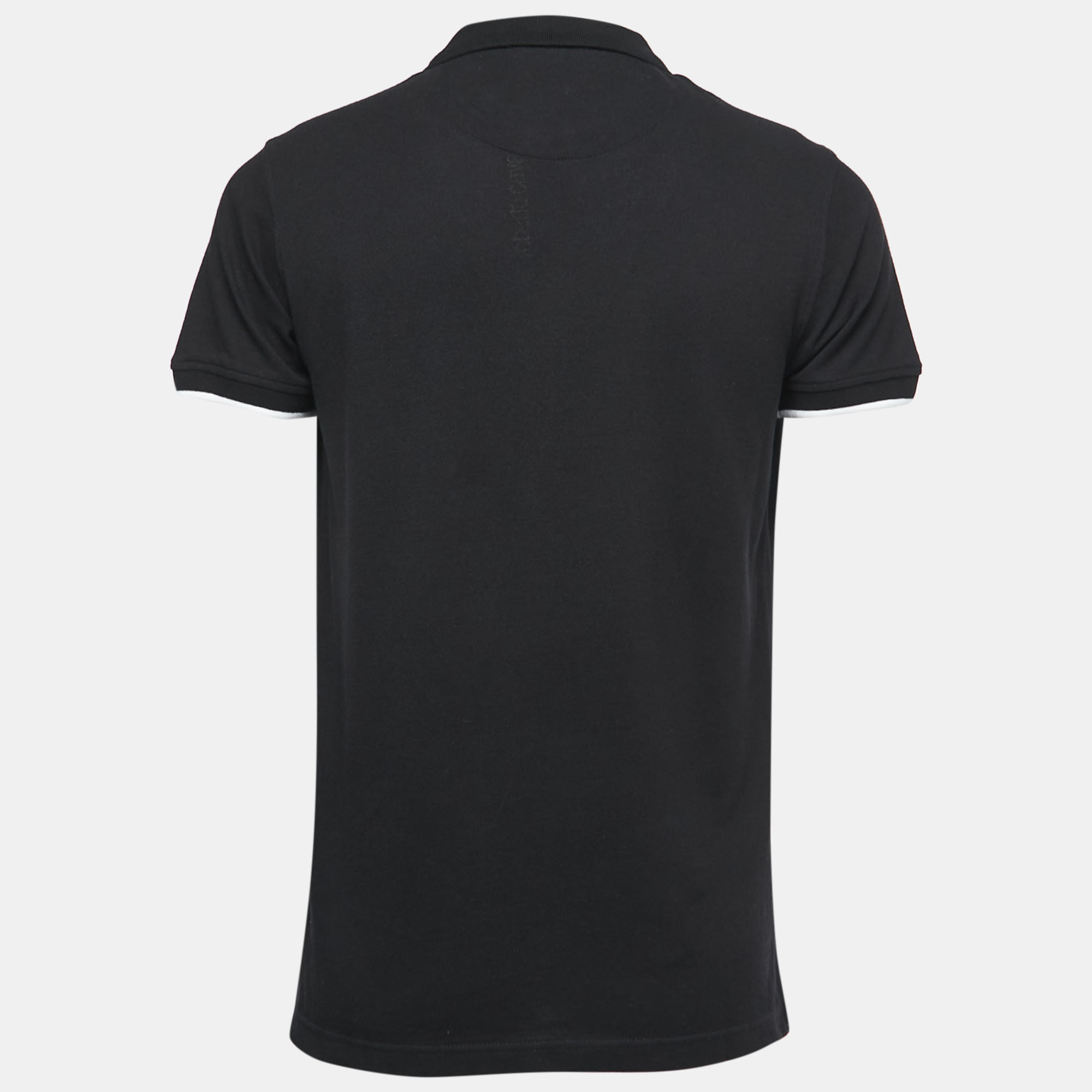 

Roberto Cavalli Black Logo Embroidered Cotton Pique Polo T-Shirt