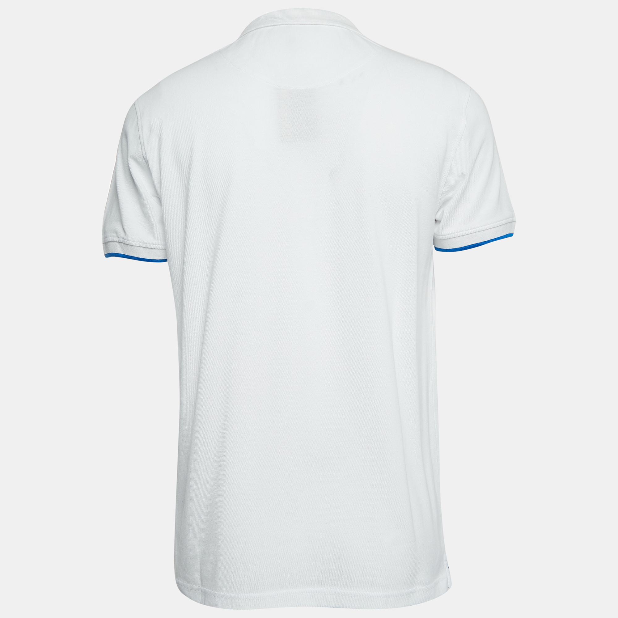 

Roberto Cavalli White Logo Embroidered Cotton Polo T-Shirt
