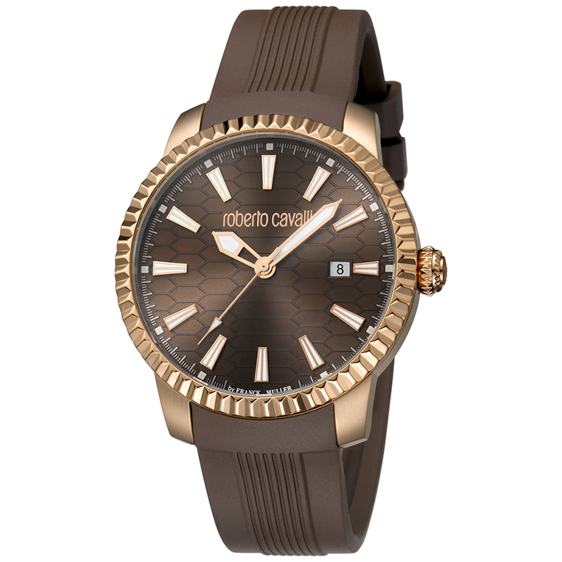 

Roberto Cavalli Chocolate Rose Gold Plated Steel RV1G026P0011 Men's Wristwatch, Brown