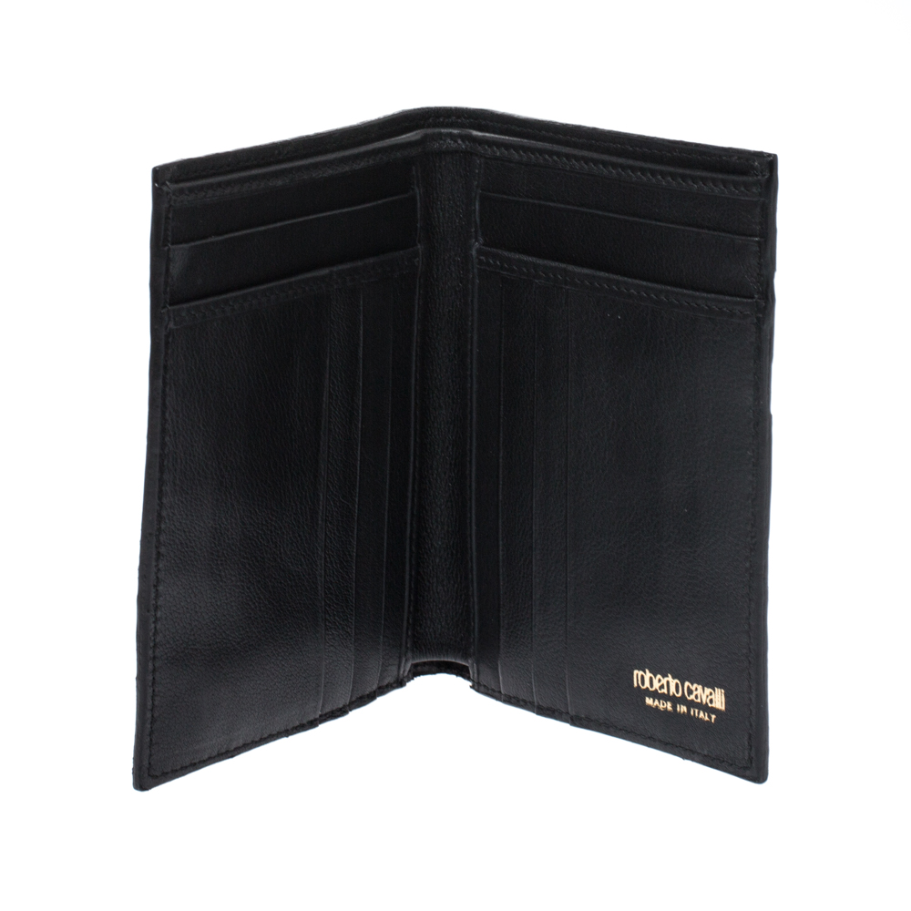 

Roberto Cavalli Black Python Leather Bifold Wallet