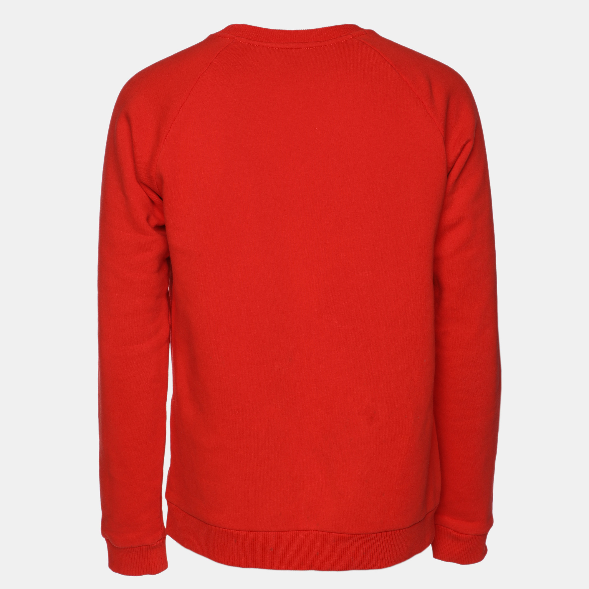 Roberto Cavalli Orange Cotton Knit Blend Tiger Print Sweatshirt L 