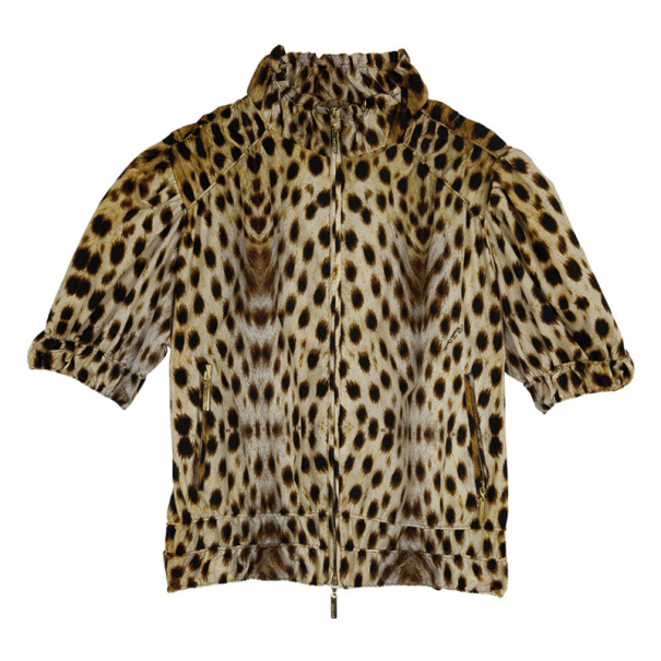 Pre Owned Roberto Cavalli Leopard Print Jacket M