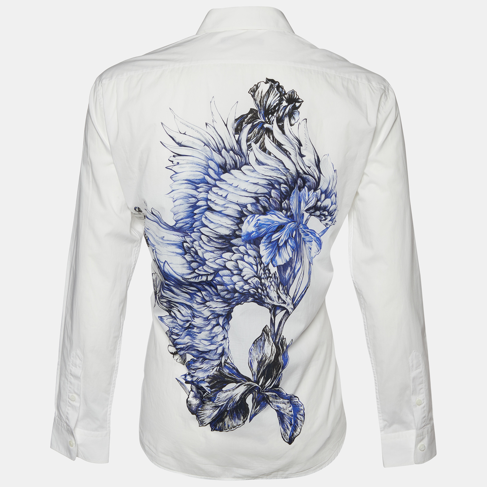 

Roberto Cavalli White Floral Printed Cotton Slim Fit Shirt 3XL