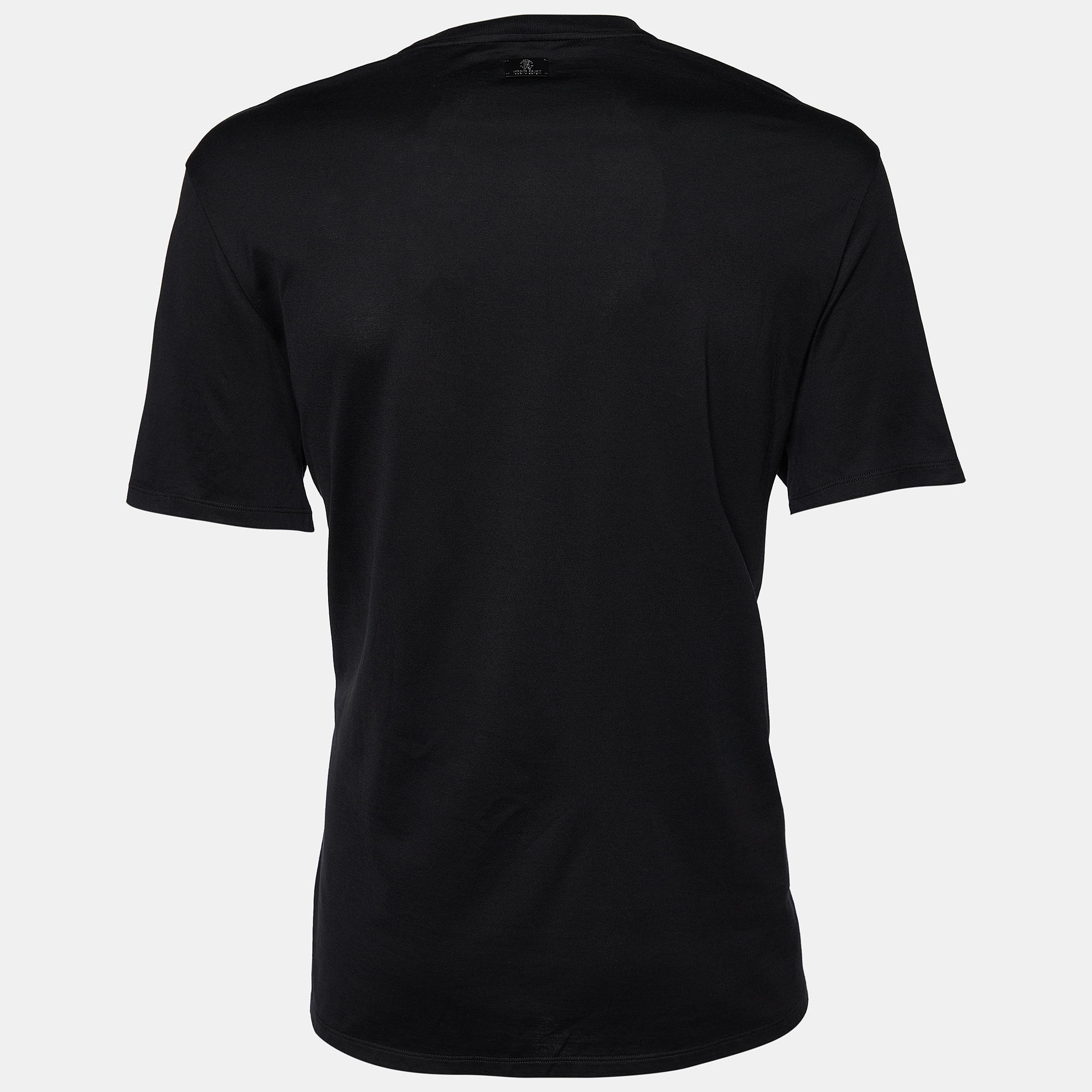 

Roberto Cavalli Black Logo Detail Cotton Knit T-Shirt