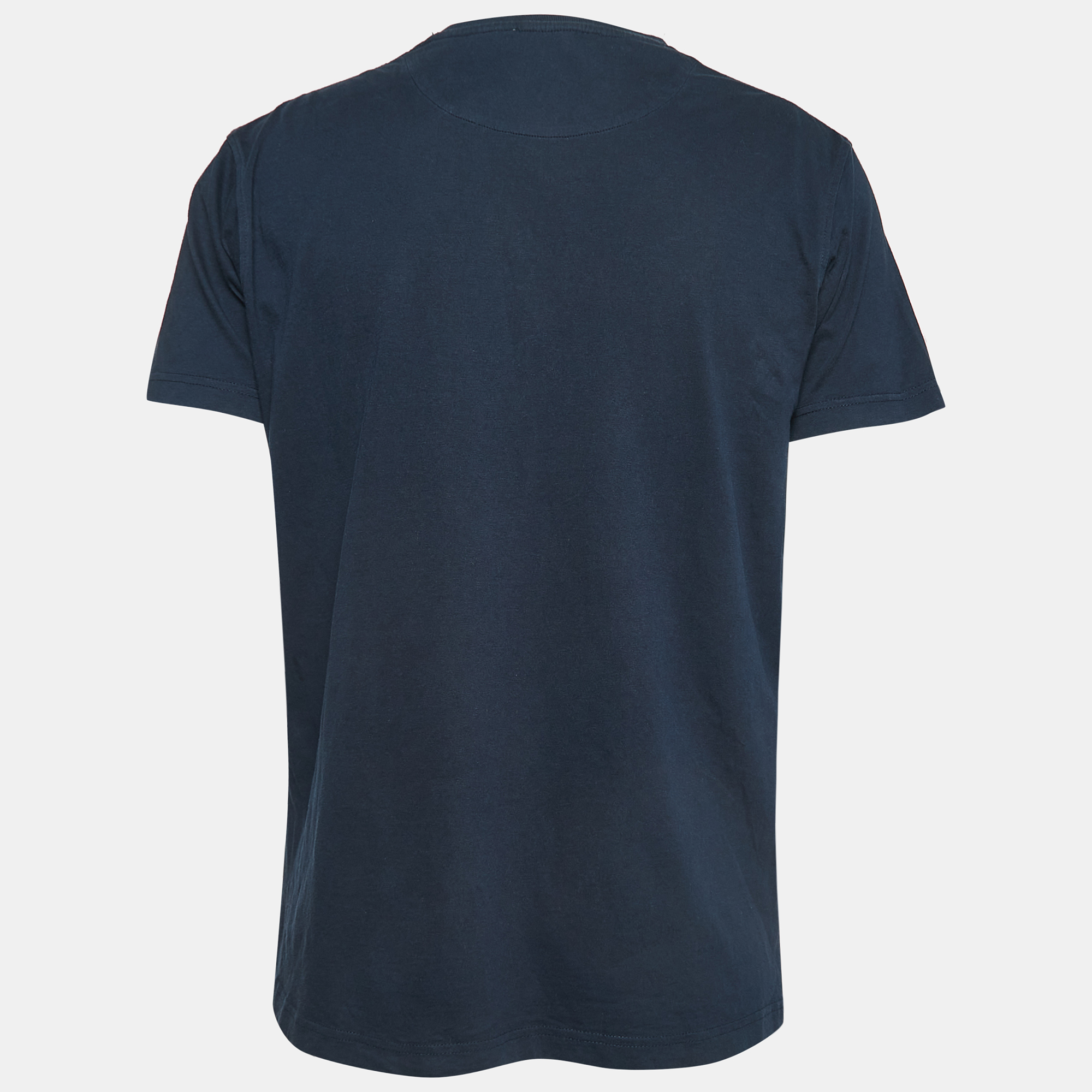 

Roberto Cavalli Navy Blue Logo Print Cotton Half Sleeve T-Shirt