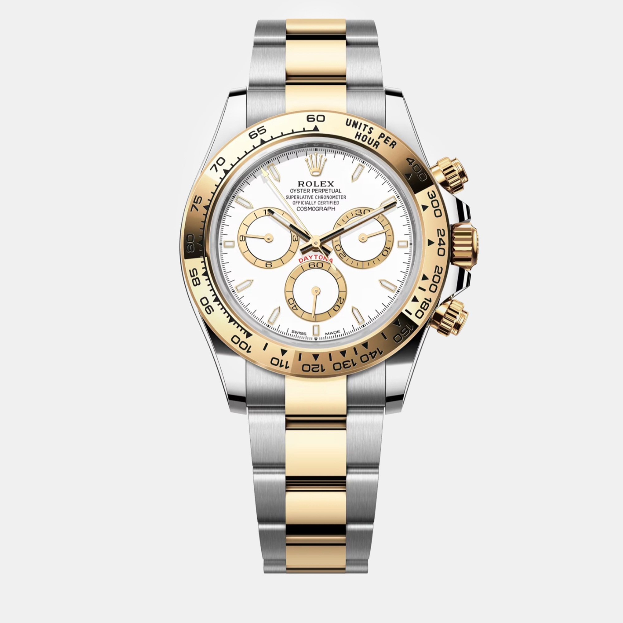 Pre-owned Rolex White 18k Yellow Gold And Stainless Steel Daytona 126503 Men's Wristwatch 40 Mm