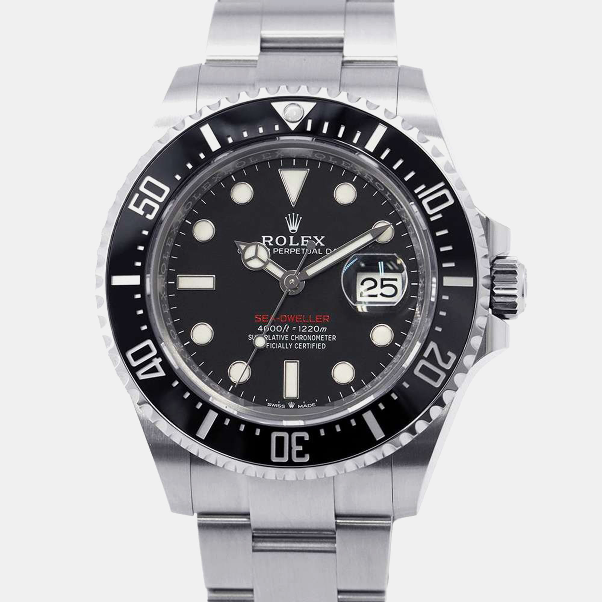 

Rolex Black Stainless Steel Sea-Dweller Automatic Men's Wristwatch 43 mm