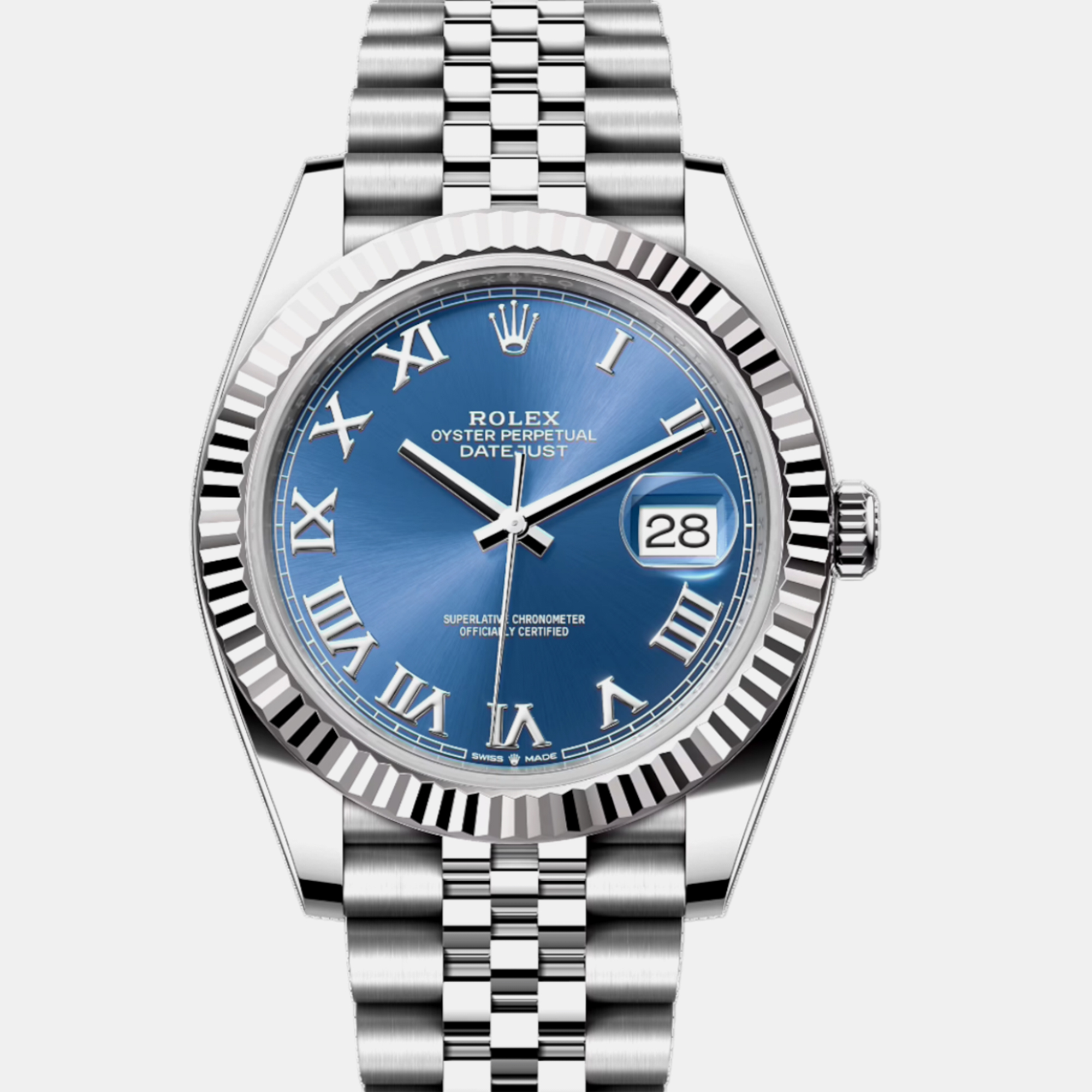 

Rolex 18K White Gold and Stainless Steel Datejust 126334 Mens Wristwatch 41 mm, Blue