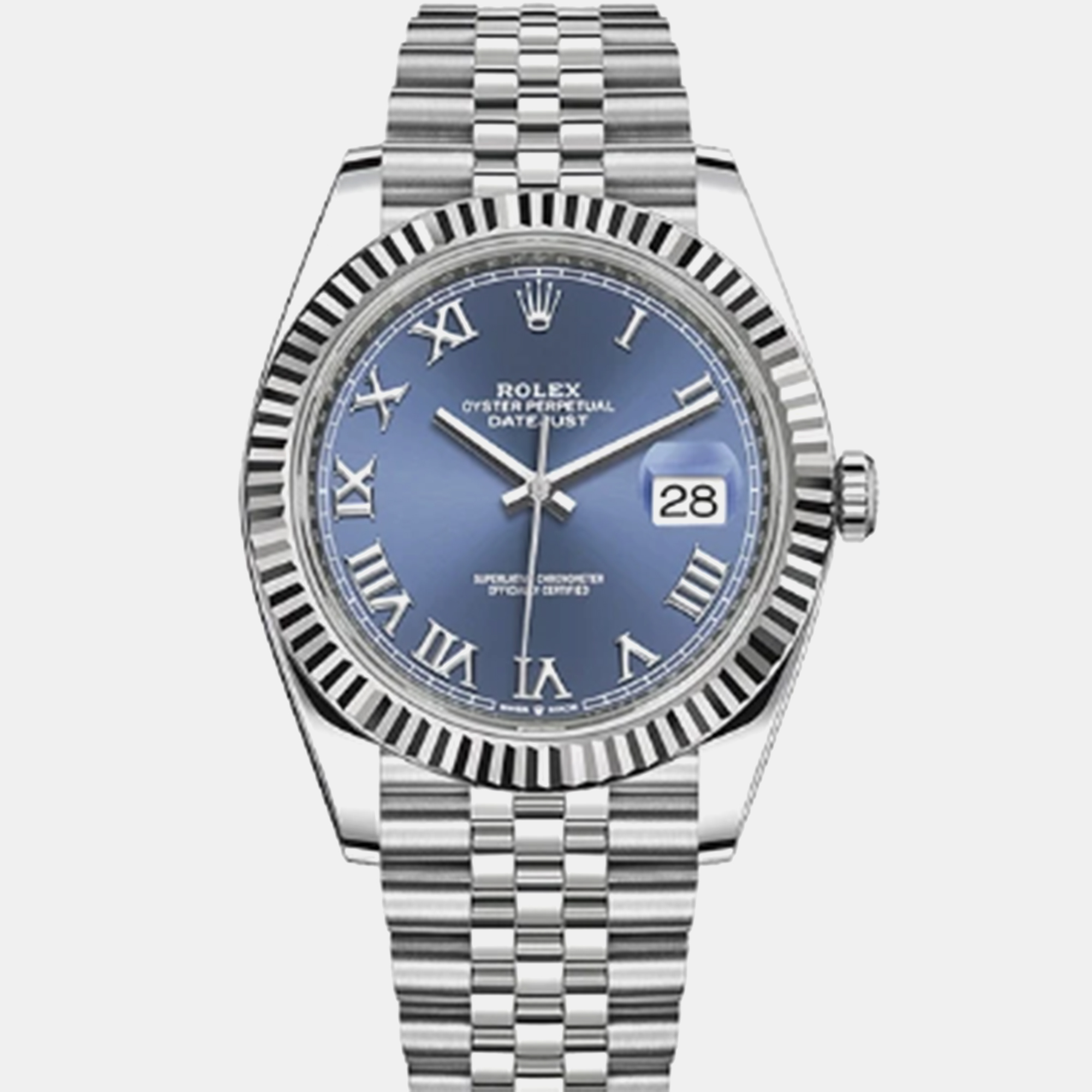 

Rolex Blue Stainless Steel Datejust 126334-0026 Men's Wristwatch 41 mm