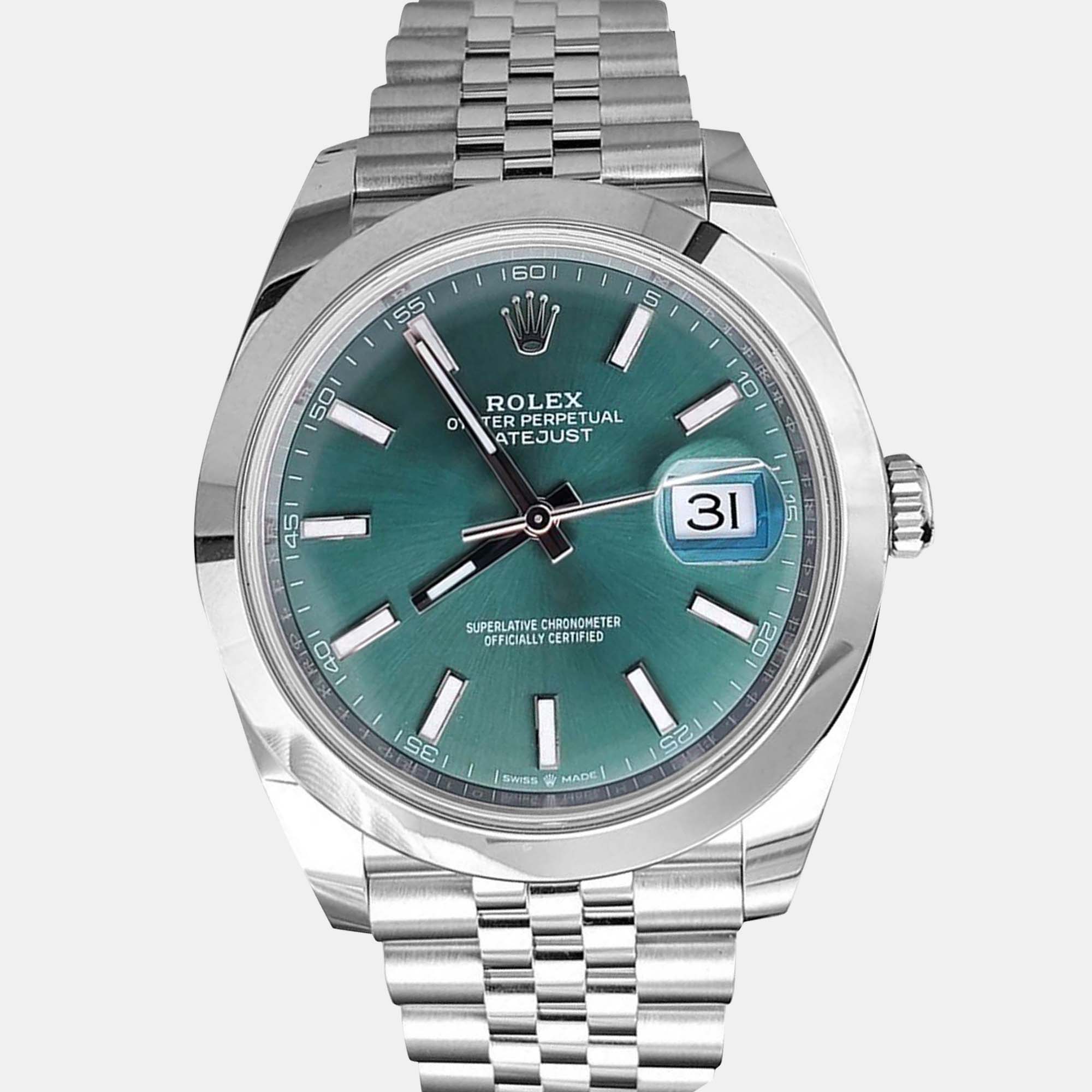 

Rolex Datejust 126300 Automatic Mint Green Stainless Steel Men’s Wristwatch 41 mm