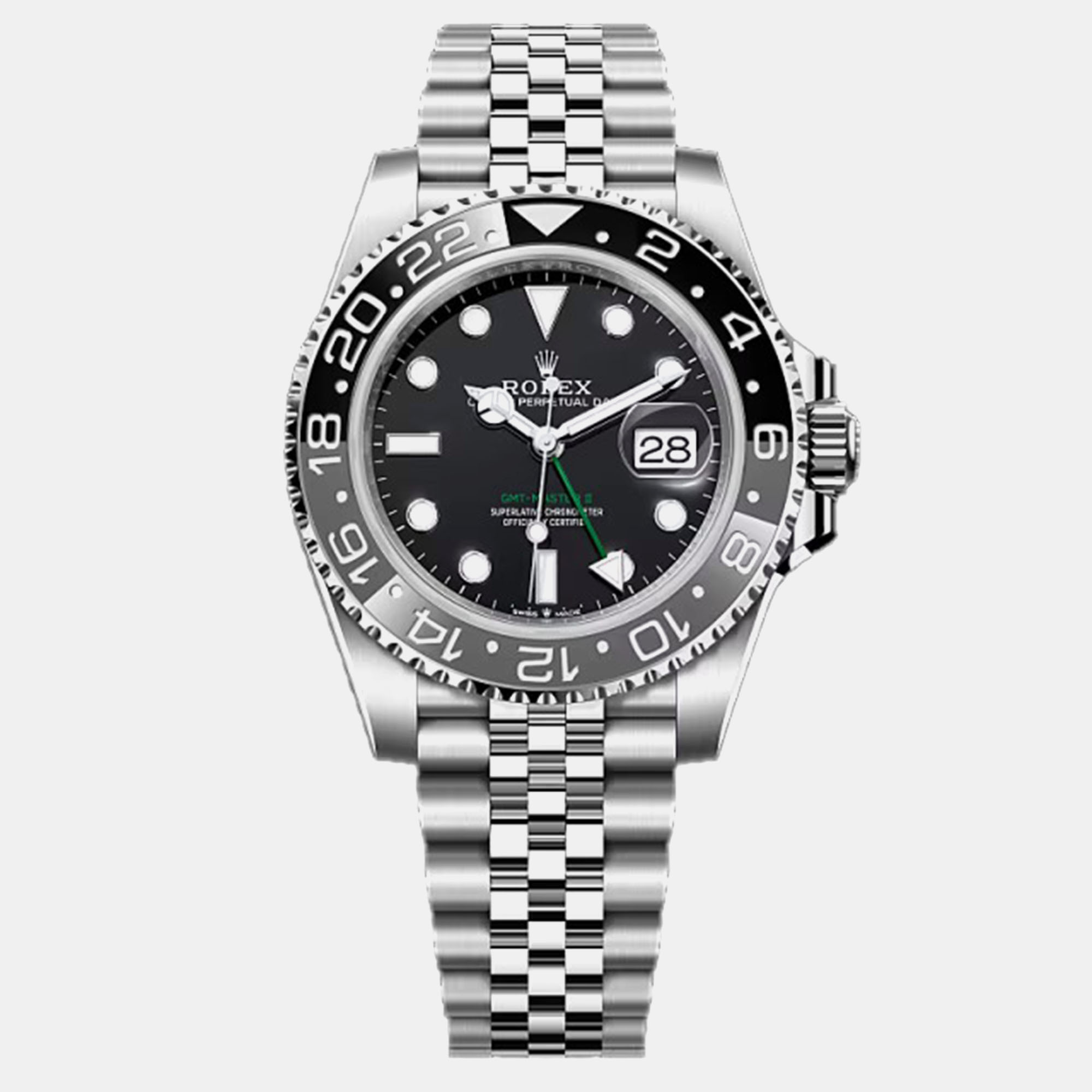 

Rolex GMT Master II 126710GRNR Bruce Wayne Black Stainless Steel Automatic Men's Wristwatch 40 mm