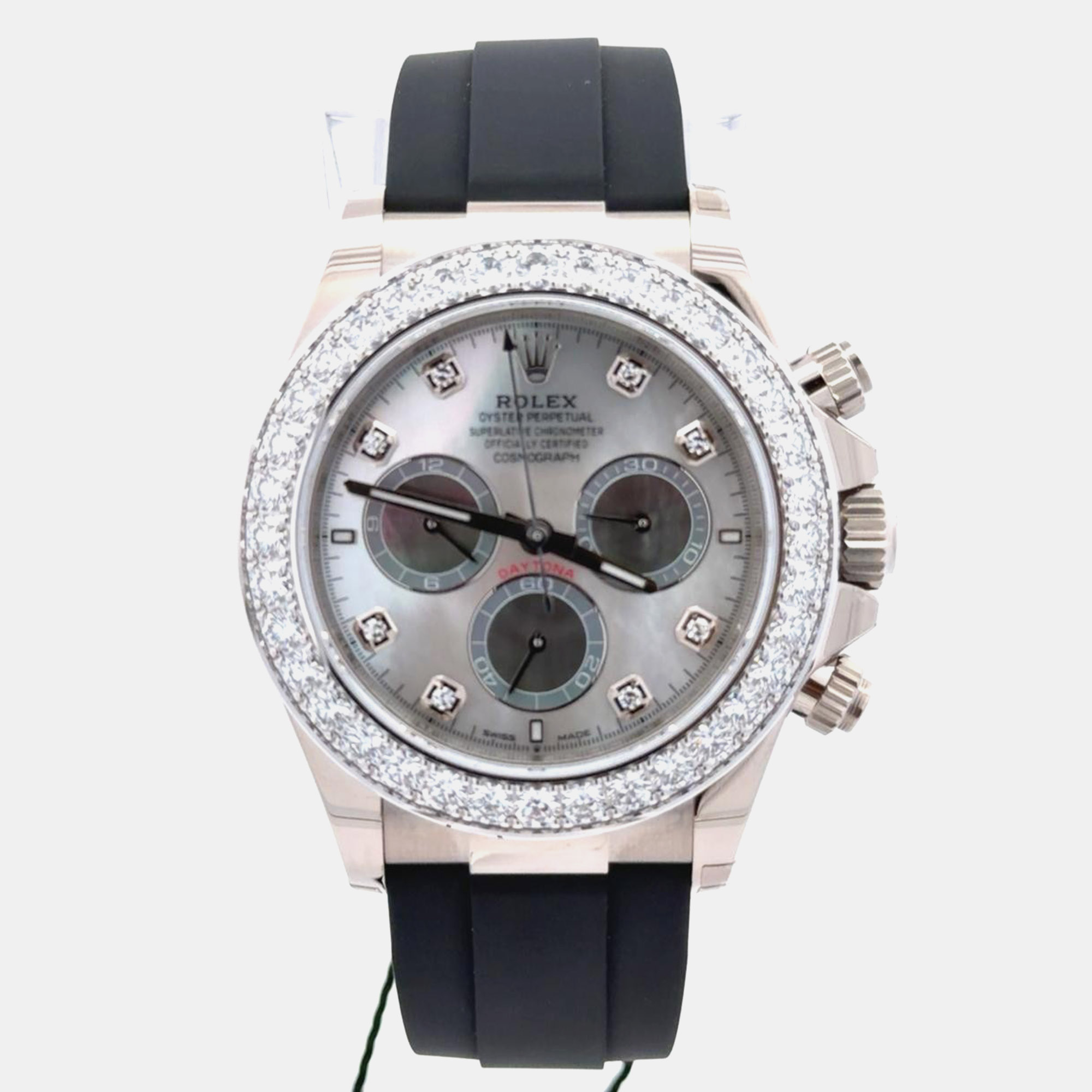 

Rolex Cosmograph Daytona 126589RBR Silver 18k White Gold, Diamond Automatic Men's Watches