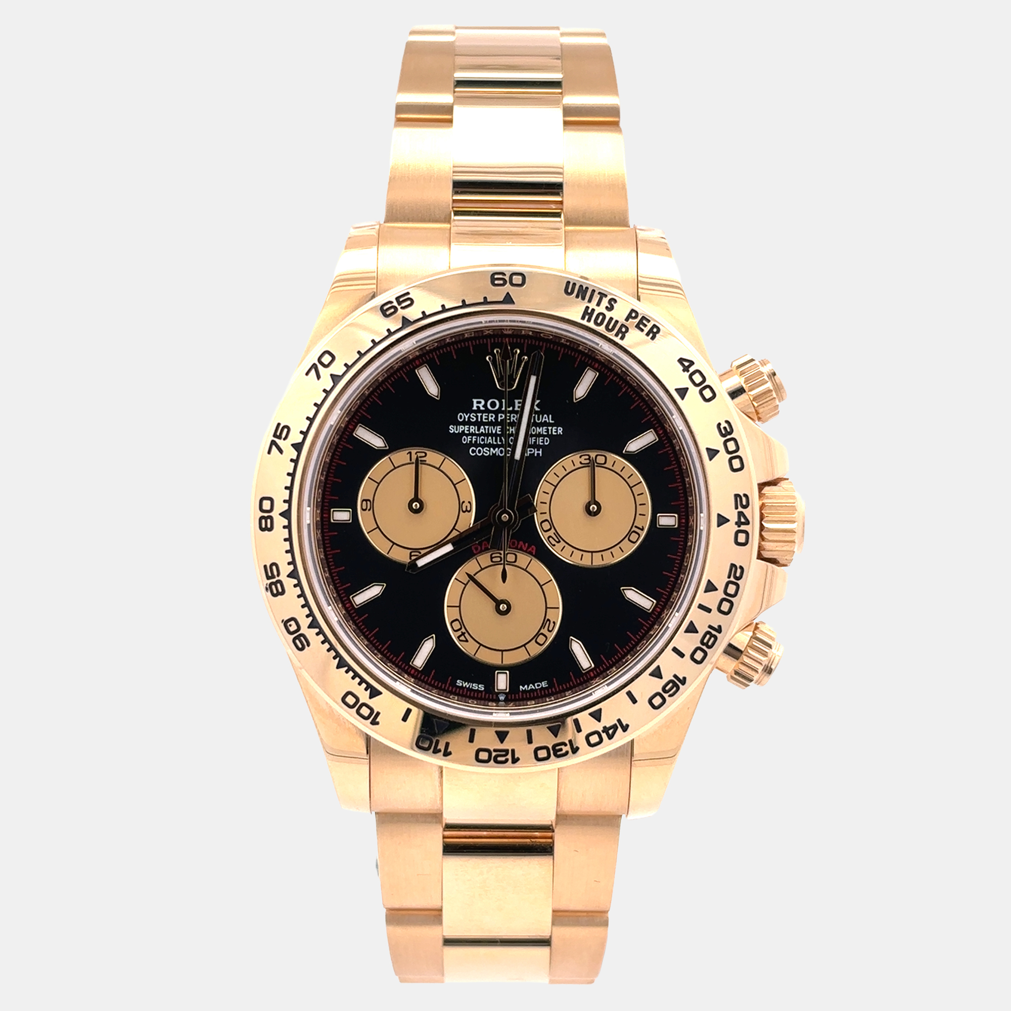 Rolex Daytona 126508 Black Yellow Gold Automatic Men's Wristwatch 40mm