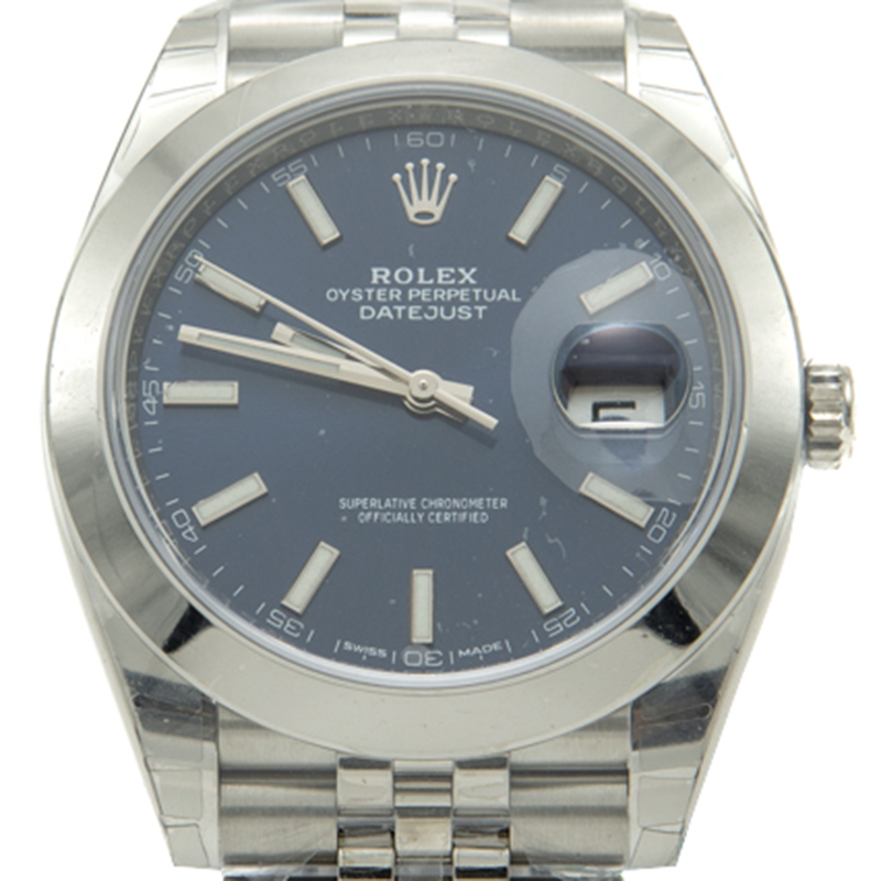 

Rolex Blue Dial Steel Date Just Jubilee Men'S Watch, Navy blue