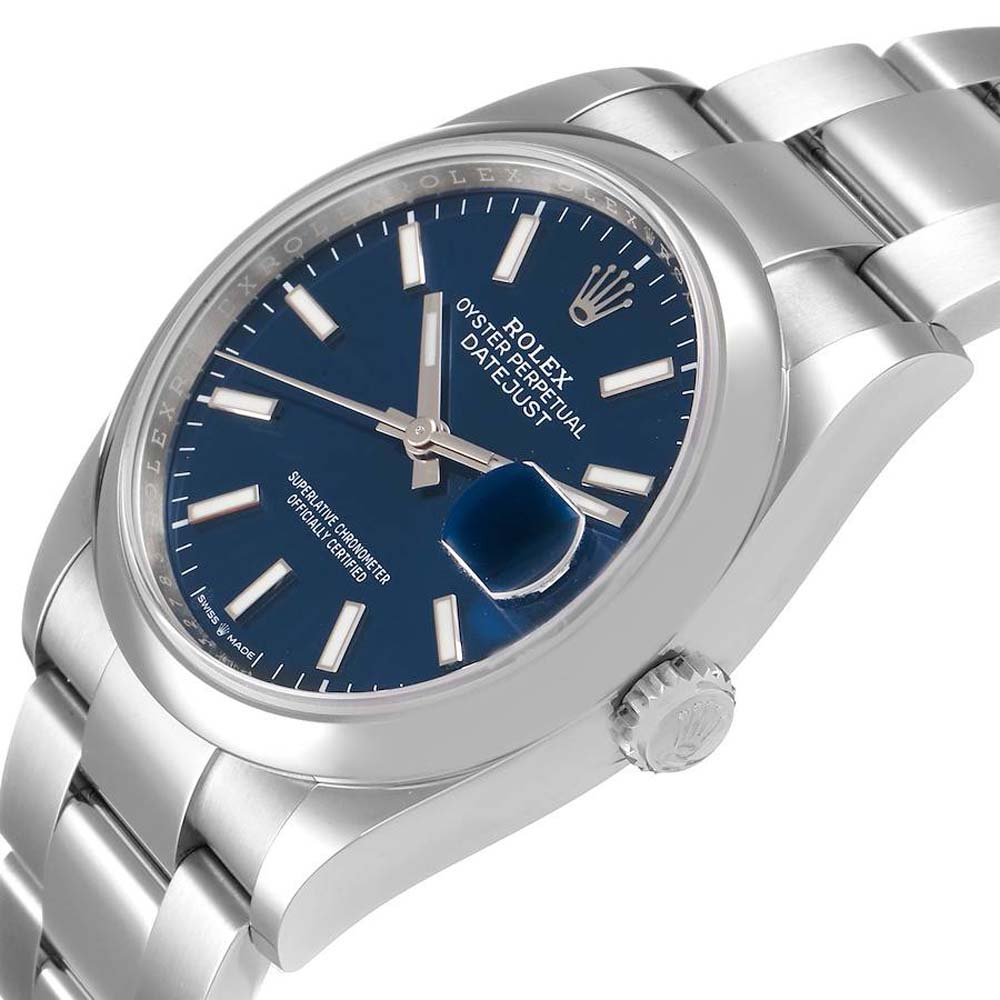 

Rolex Blue Stainless Steel Datejust 126200 Men's Wristwatch 36 MM