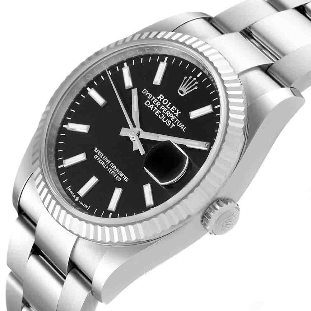 

Rolex Black 18K White Gold And Stainless Steel Datejust 126234 Men's Wristwatch 36 MM