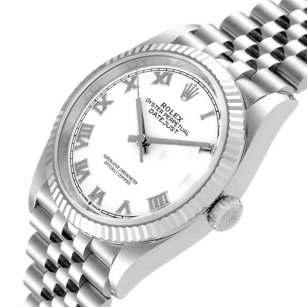 

Rolex White 18K White Gold And Stainless Steel Datejust 126234 Men's Wristwatch 36 MM