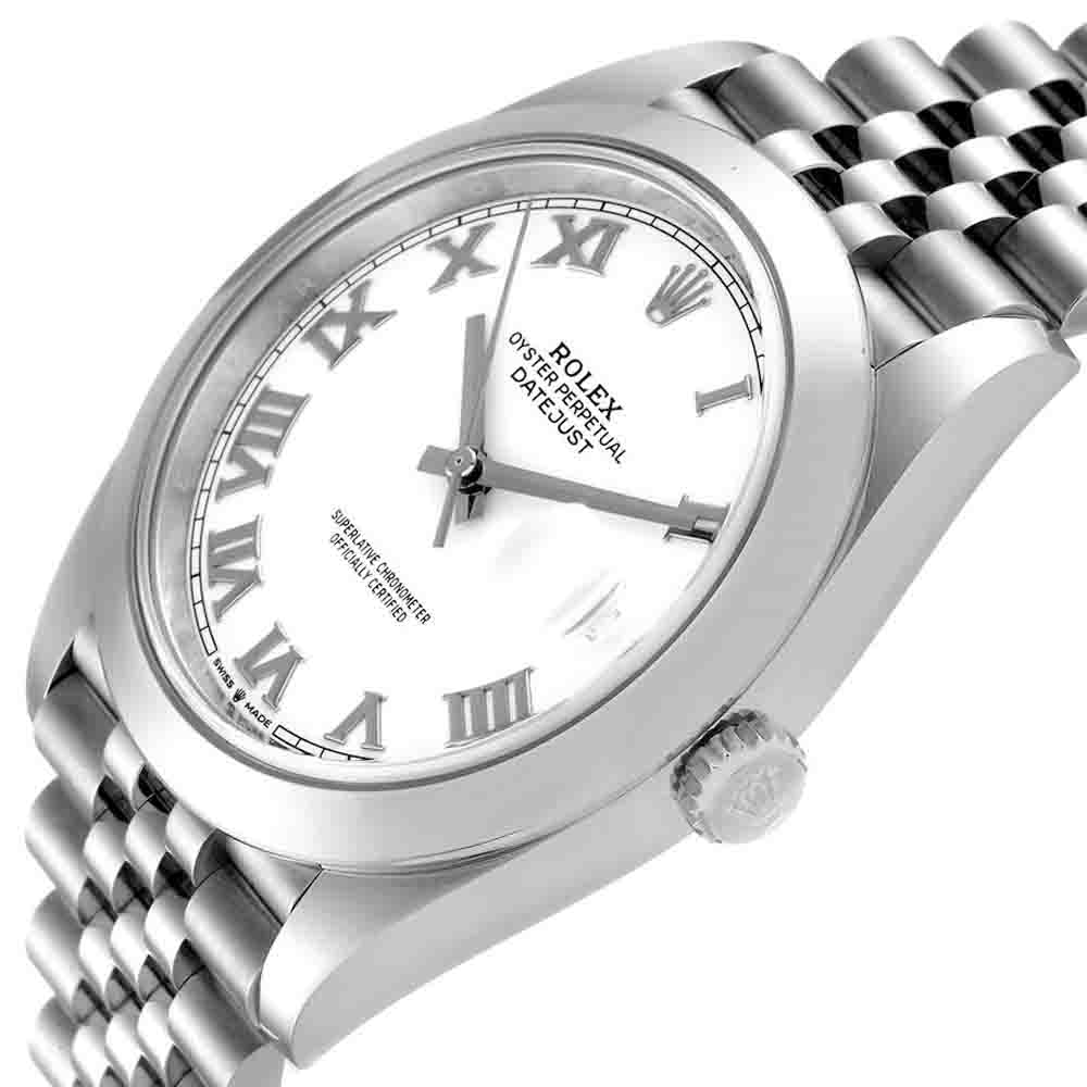 

Rolex White Stainless Steel Datejust 126300 Men's Wristwatch 41 MM