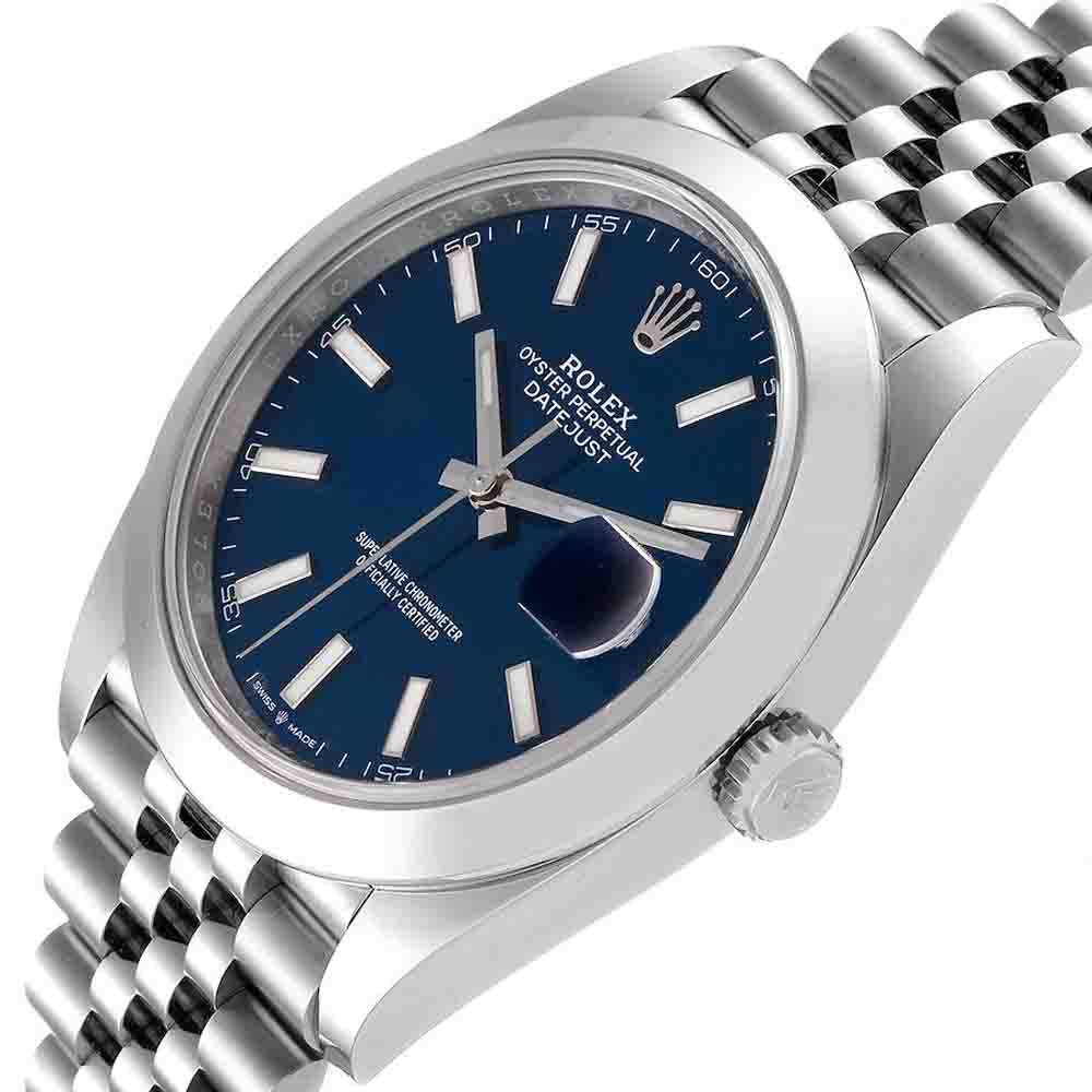 

Rolex Blue Stainless Steel Datejust 126300 Men's Wristwatch 41 MM