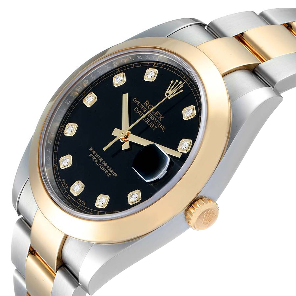 

Rolex Black Diamonds 18K Yellow Gold And Stainless Steel Datejust 126303 Men's Wristwatch 41 MM